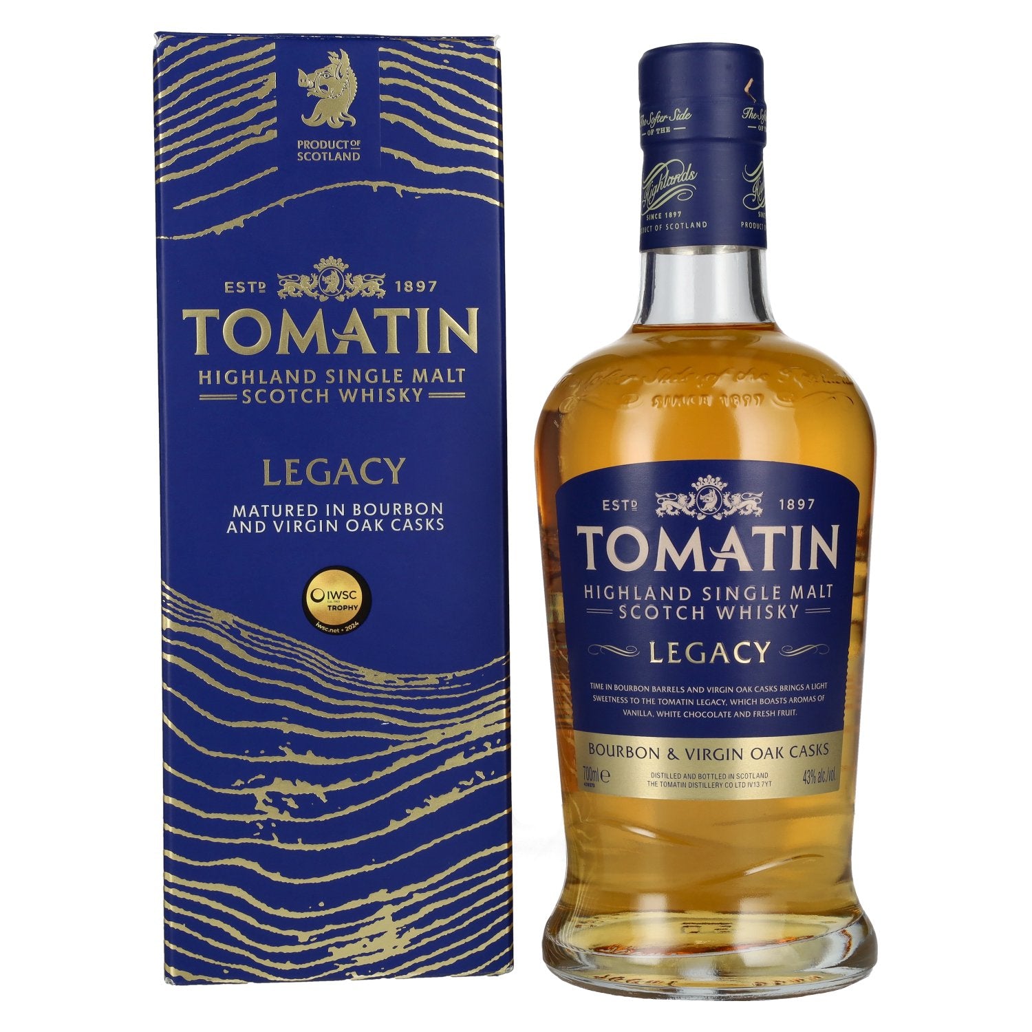 Tomatin Legacy Highland Single Malt Scotch Whisky 43% Vol. 0,7l en boîte cadeau