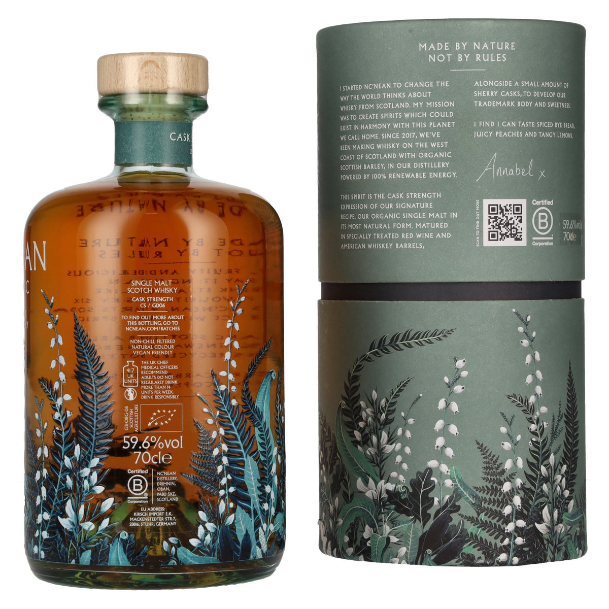 NC'NEAN ORGANIC Cask Strength Single Malt Scotch Whisky Batch CS/GD06 59,6% Vol. 0,7l en boîte cadeau
