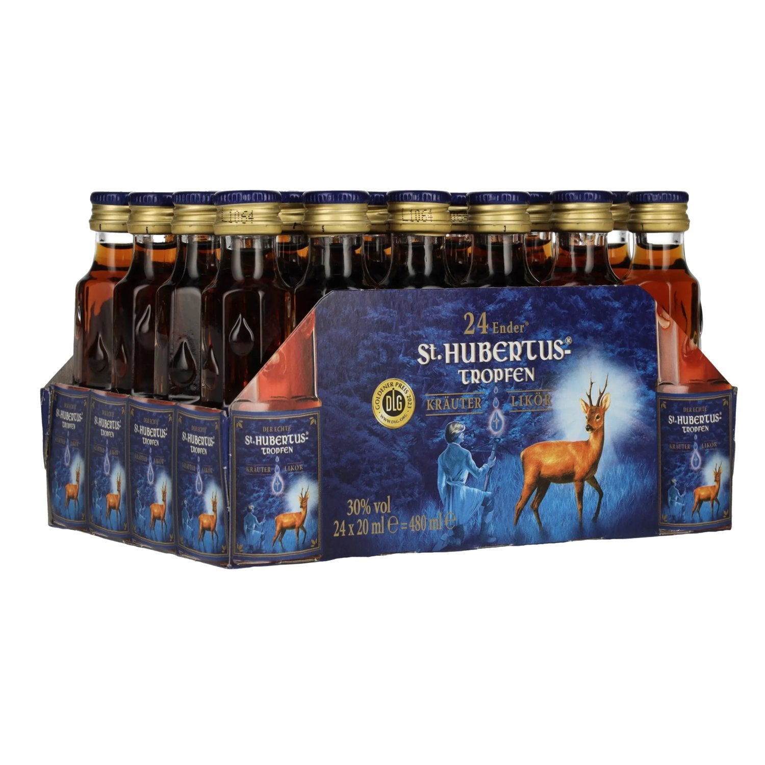St. Hubertus Tropfen Kräuterlikör 30% Vol. 24x0,02l