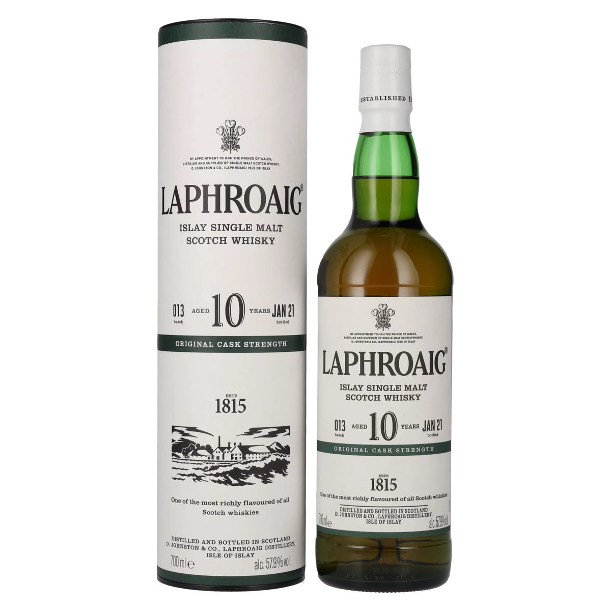 Laphroaig 10 Years Old Original Cask Strength Batch 13 57,9% vol. 0,7l en boîte cadeau