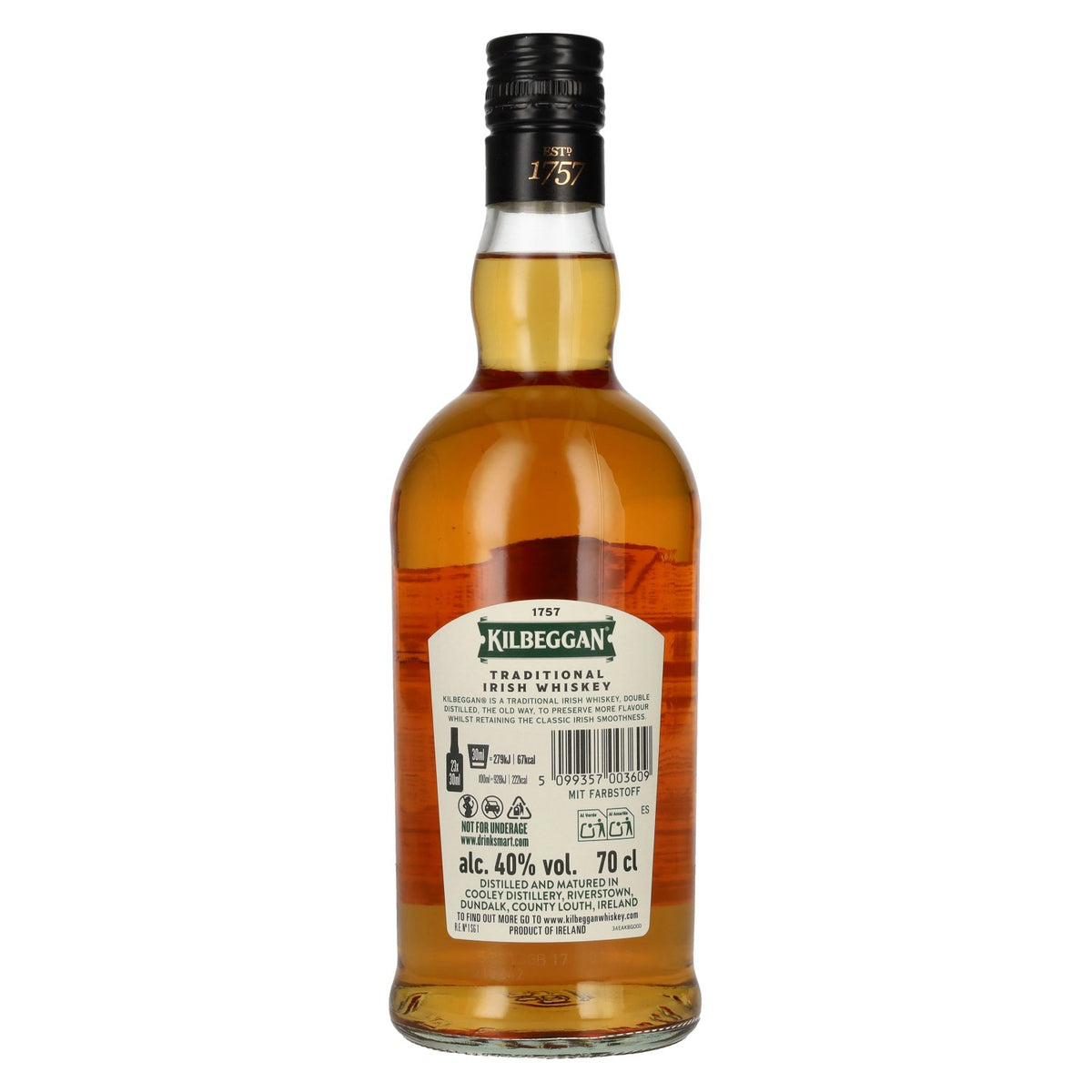Kilbeggan Traditional Irish Whiskey 40% Vol. 0,7l