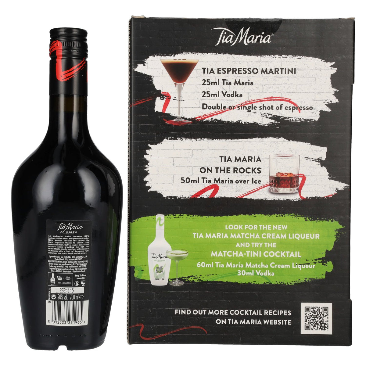 Tia Maria Cold Brew Coffee Liqueur 20% Vol. 0.7l in gift box with 2 glasses