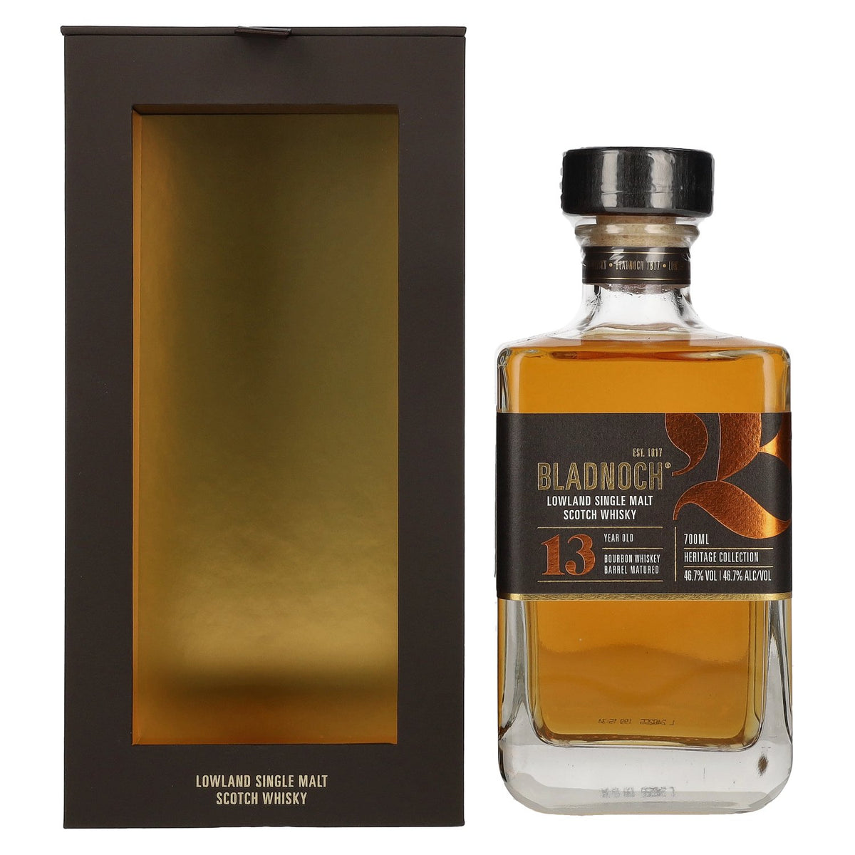 Bladnoch 13 Years Old Lowland Single Malt Bourbon Cask 46,7% Vol. 0,7l en boîte cadeau