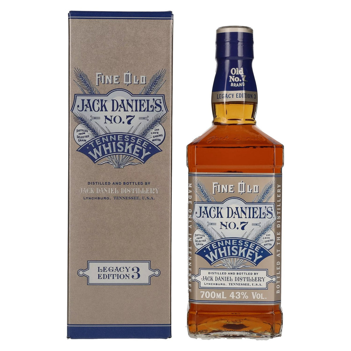 Jack Daniel's Sour Mash Tennessee Whiskey LEGACY EDITION No. 3 - GREY DESIGN 43% Vol. 0,7l in gift box