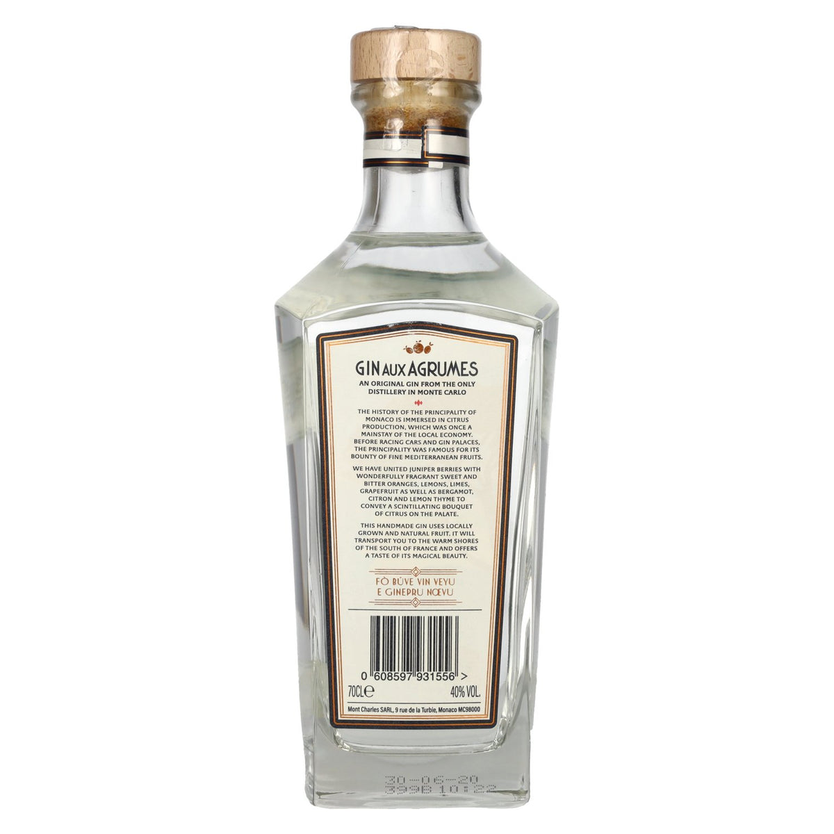 La Distillerie de Monaco Gin Aux Agrumes 40% Vol. 0,7l