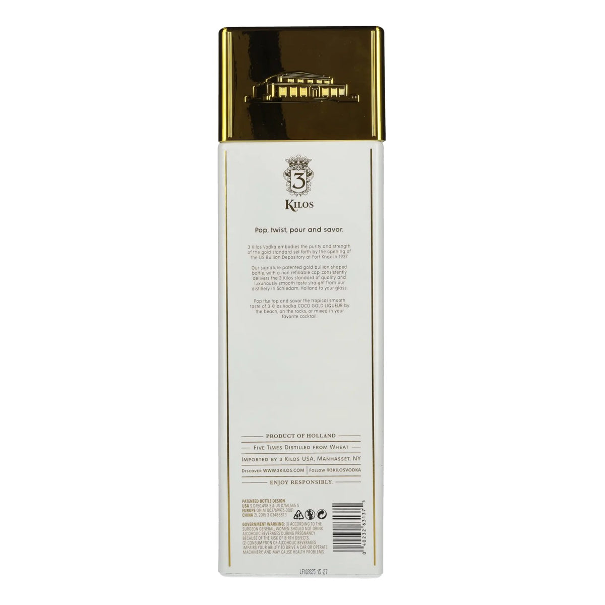 3 Kilos COCO GOLD Coconut Vodka 30% vol. 1l