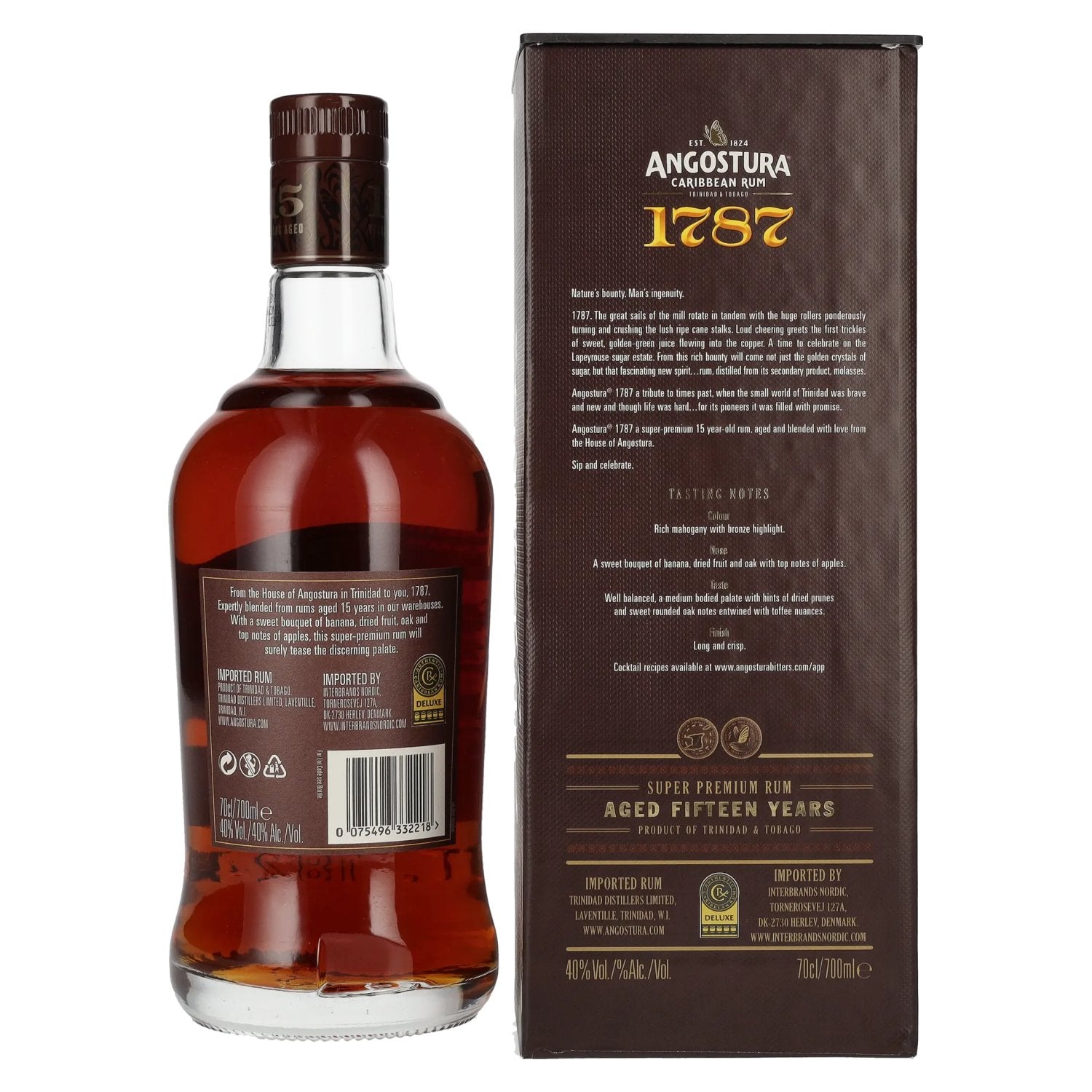 Angostura 1787 15 Years Old Super Premium Rum 40% Vol. 0,7l in gift box