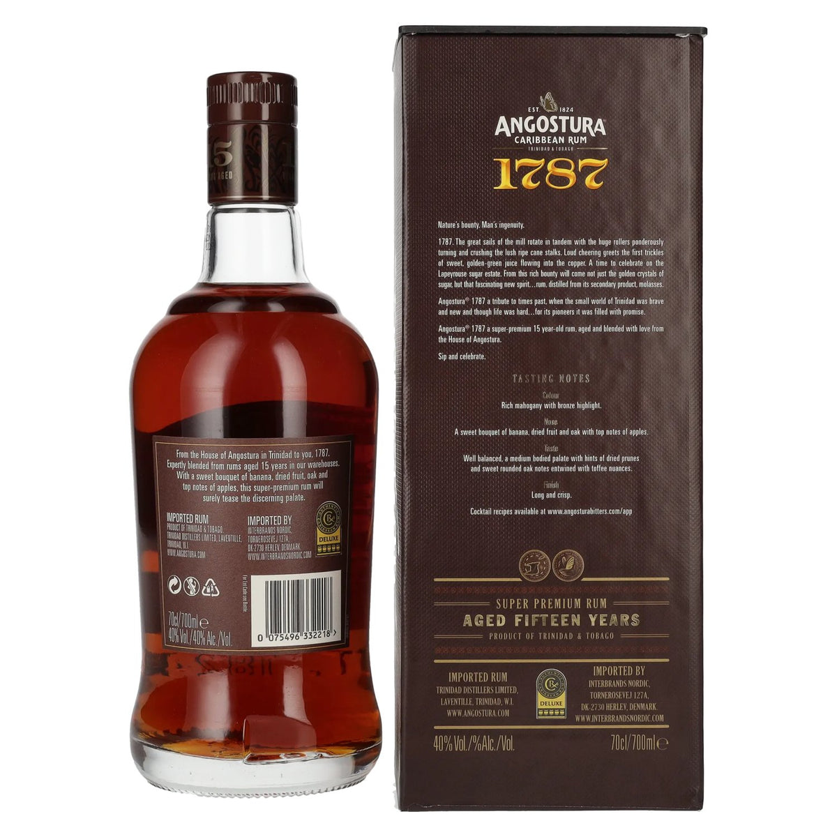 Angostura 1787 15 Years Old Super Premium Rum 40% Vol. 0,7l in gift box