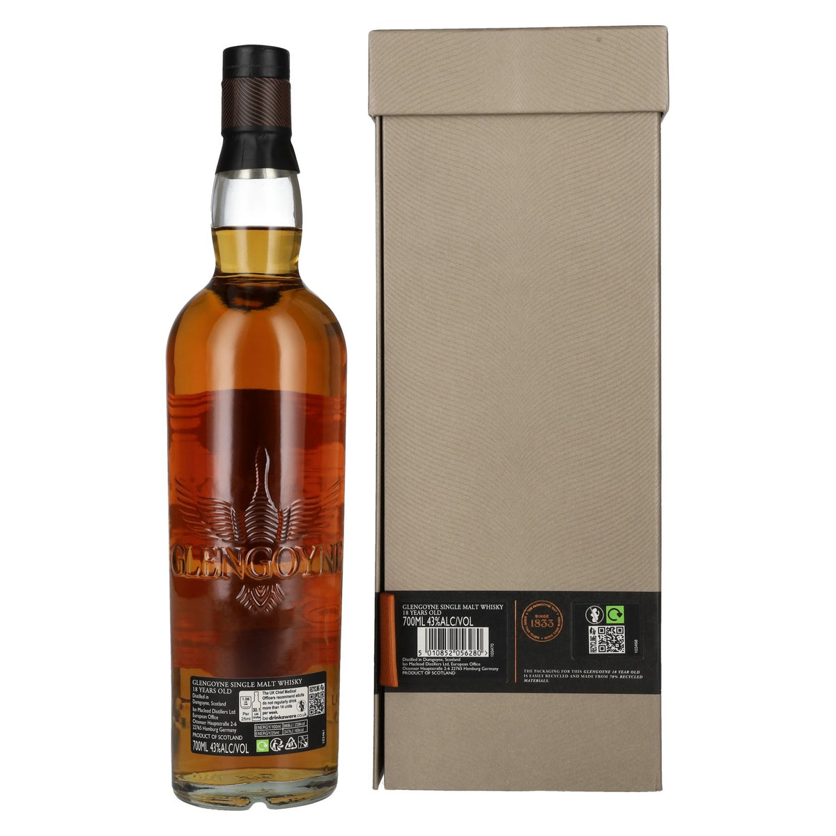 Glengoyne 18 Years Old Highland Single Malt Scotch Whisky 43% Vol. 0,7l en boîte cadeau