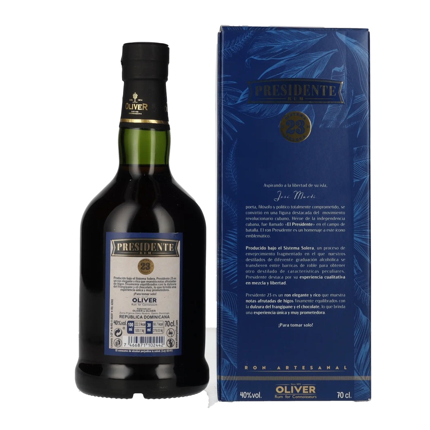 Presidente Marti 23 Sistema Solera 40% vol. 0,7l en boîte cadeau