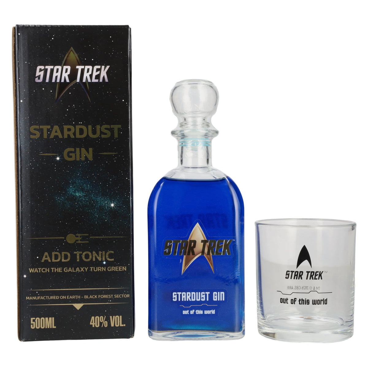 V-Sinne Forêt-Noire STAR TREK Stardust Gin 40 % vol., 0,5 l, dans un coffret cadeau avec un verre