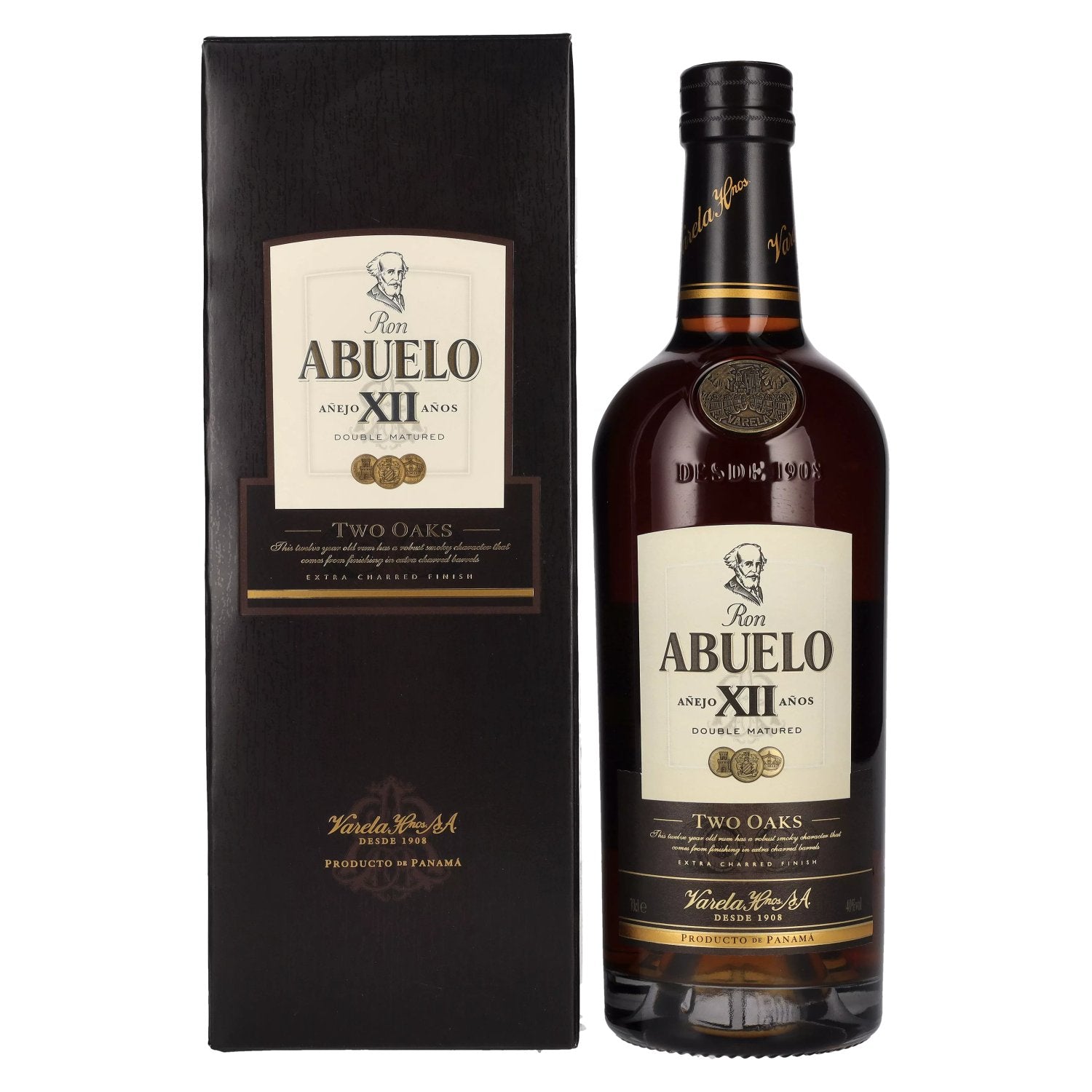 Ron Abuelo Añejo XII Años TWO OAKS Double Matured 40% vol. 0,7l en boîte cadeau