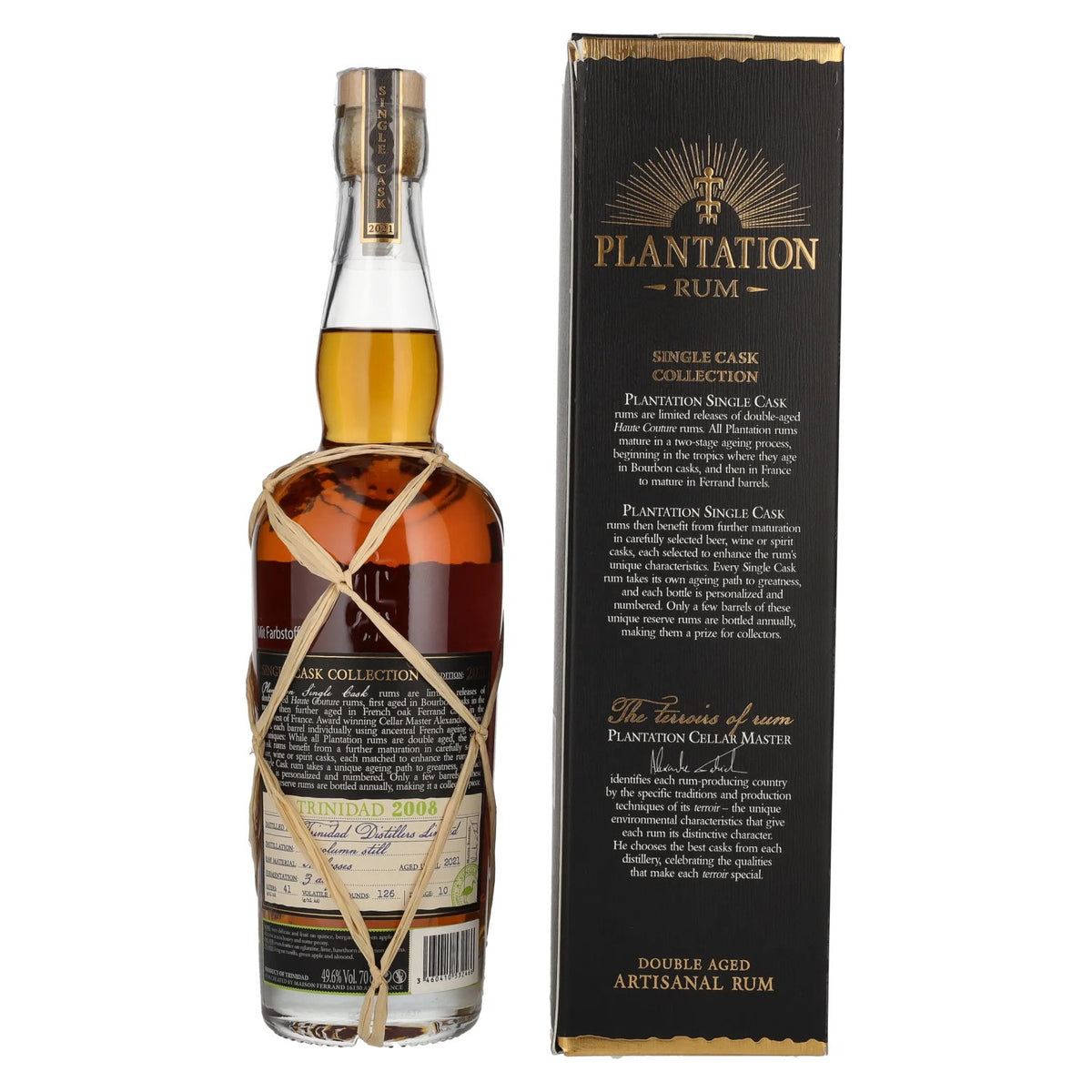 Plantation Rum TRINIDAD 2008 Chardonnay Maturation Edition 2021 49,6% Vol. 0,7l in Geschenkbox