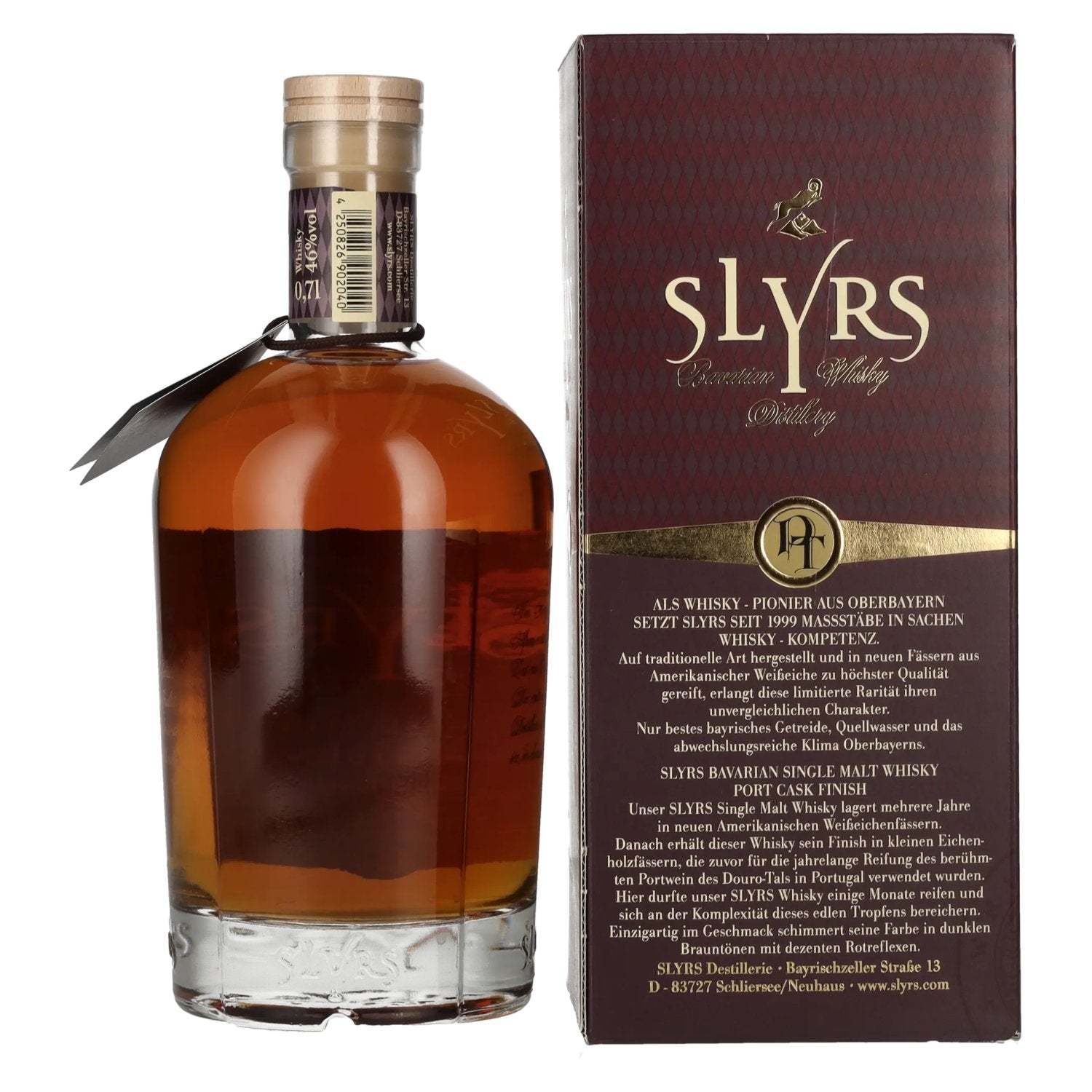 Slyrs Single Malt Whisky Port Cask Finish 46% Vol. 0,7l in Geschenkbox