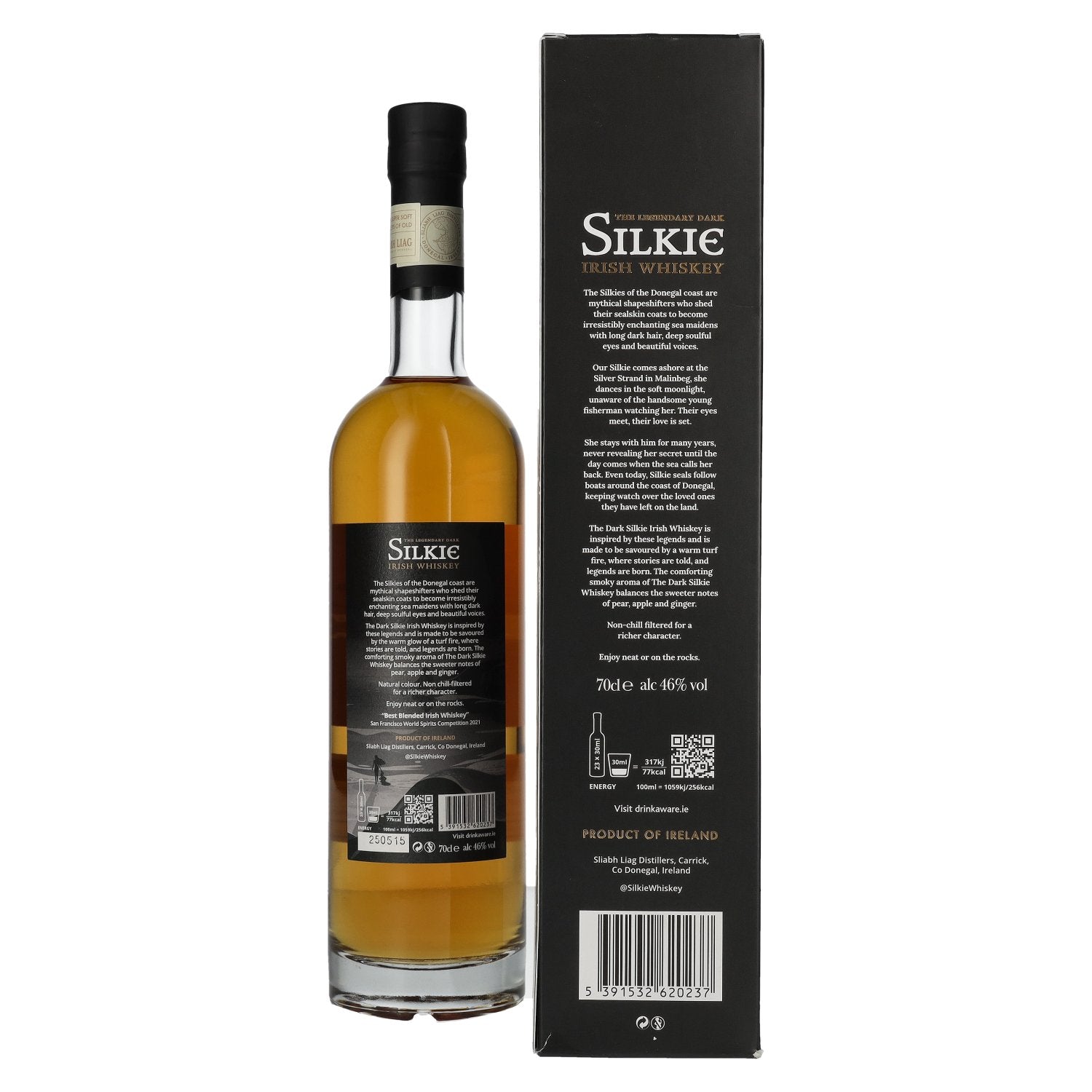 The Legendary DARK SILKIE Irish Whiskey 46% vol. 0,7l en boîte cadeau