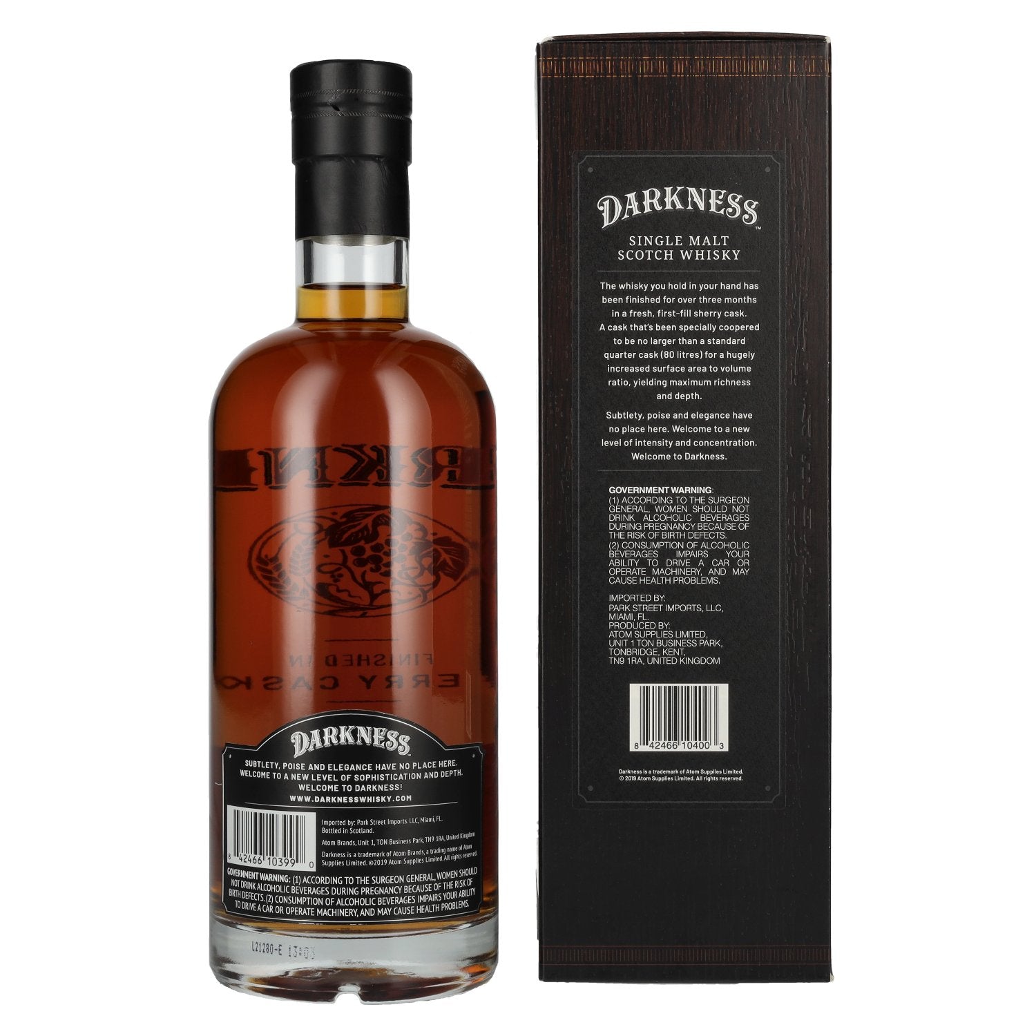 Darkness ! 8 Years Old Single Malt Scotch Whisky SHERRY CASKS 47,8% Vol. 0,7l en boîte cadeau
