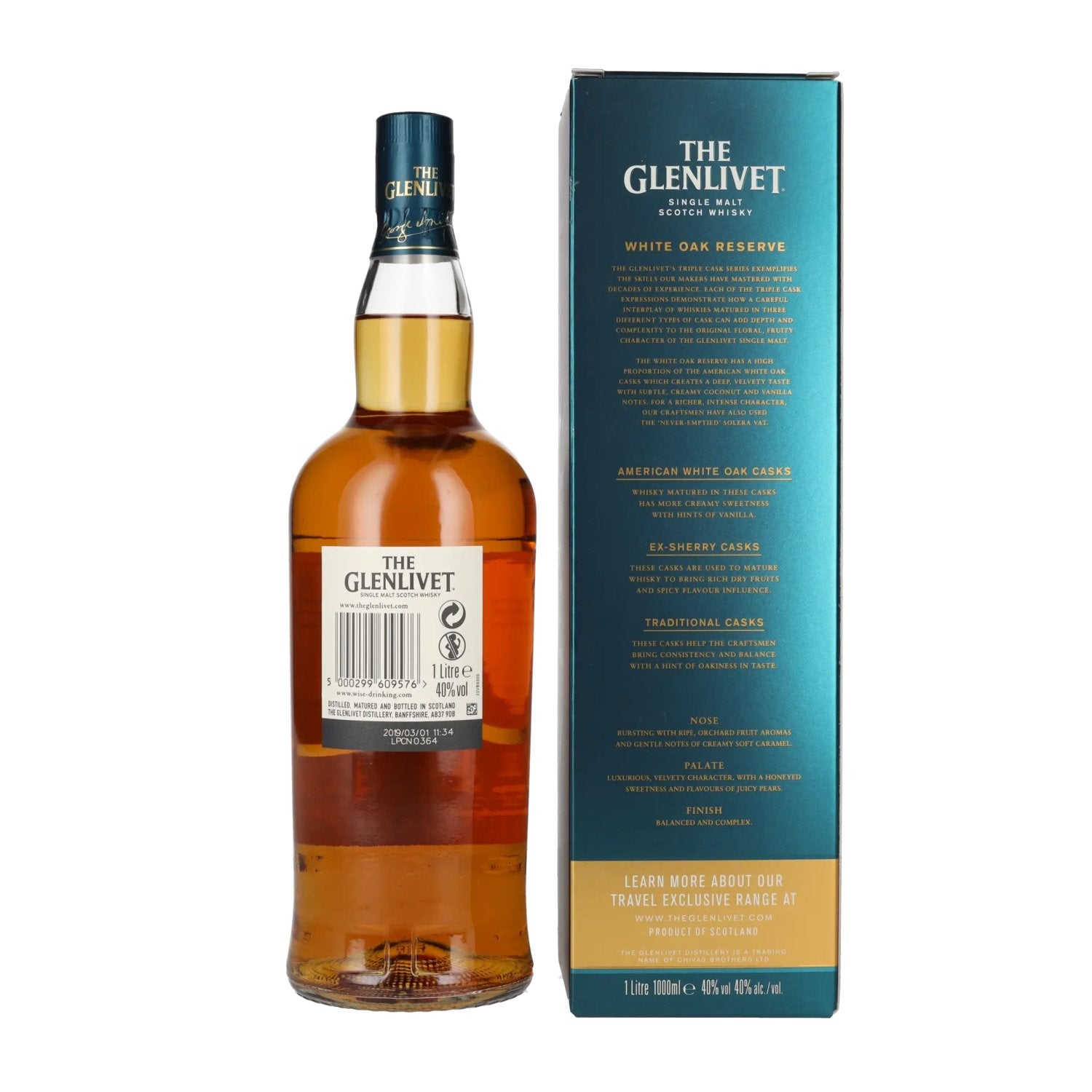 The Glenlivet WHITE OAK RESERVE Triple Cask Matured 40% Vol. 1l in gift box