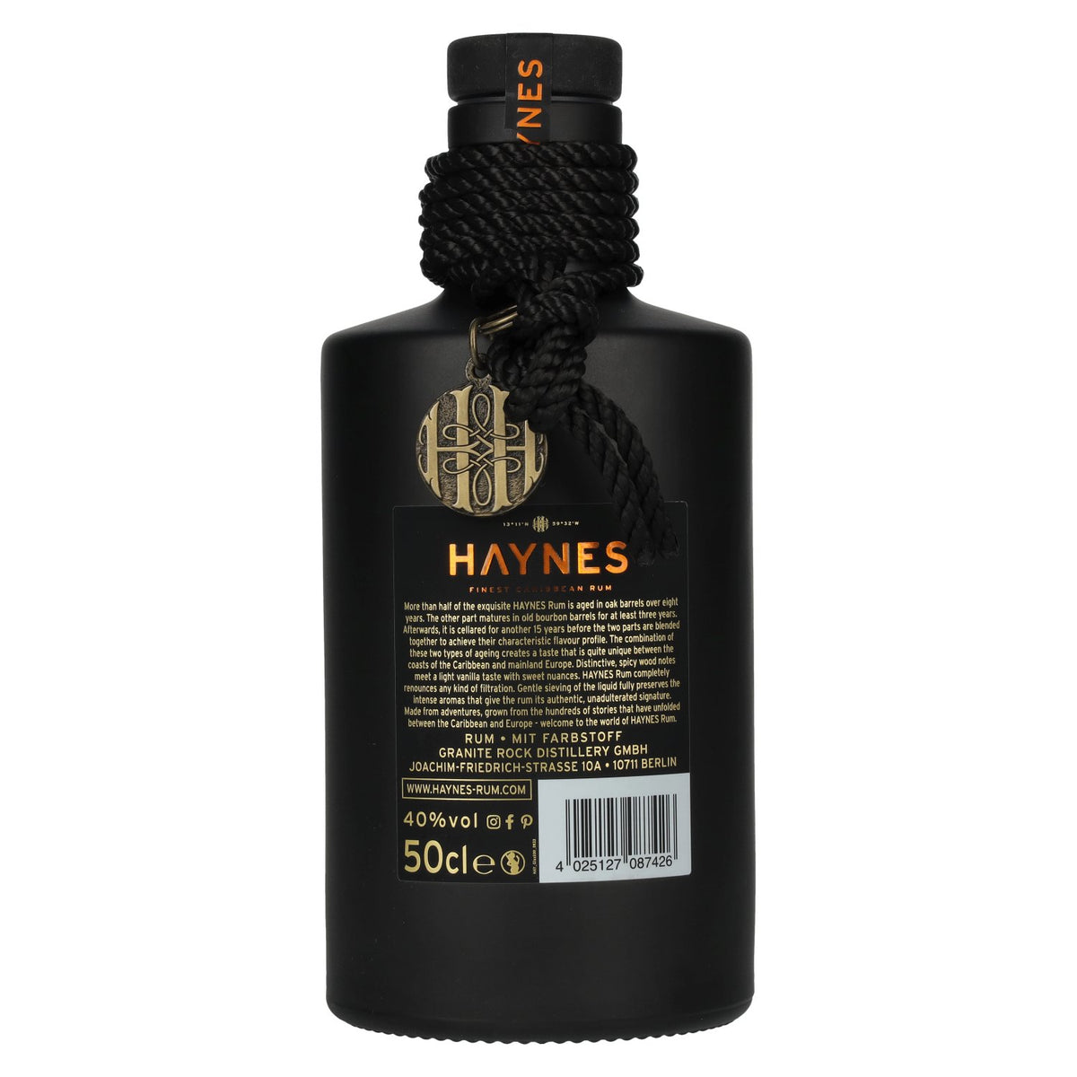 HAYNES 8 Years Old Finest Caribbean Rum 40% Vol. 0,5l
