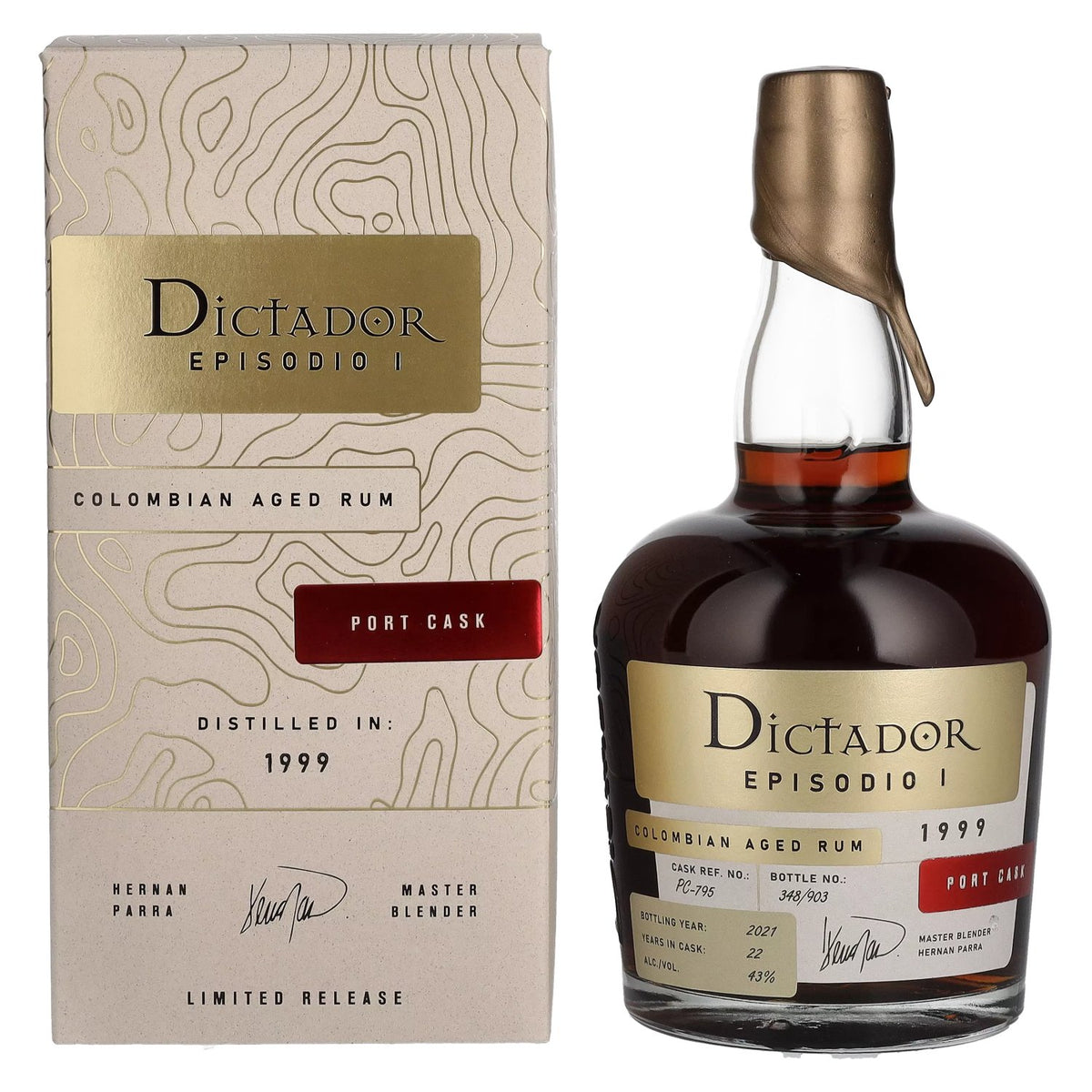Dictador EPISODIO I 22 Years Old PORT CASK Rum 1999 43% Vol. 0,7l en boîte cadeau