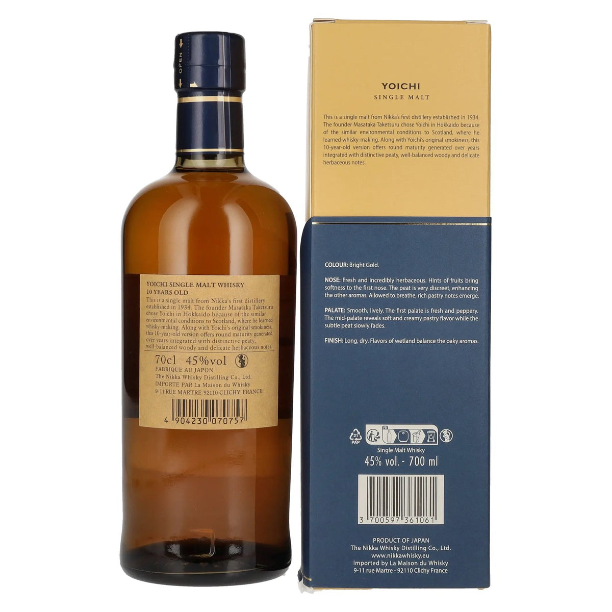 Nikka 10 Years Old Yoichi Single Malt Whisky 45% Vol. 0,7l in gift box
