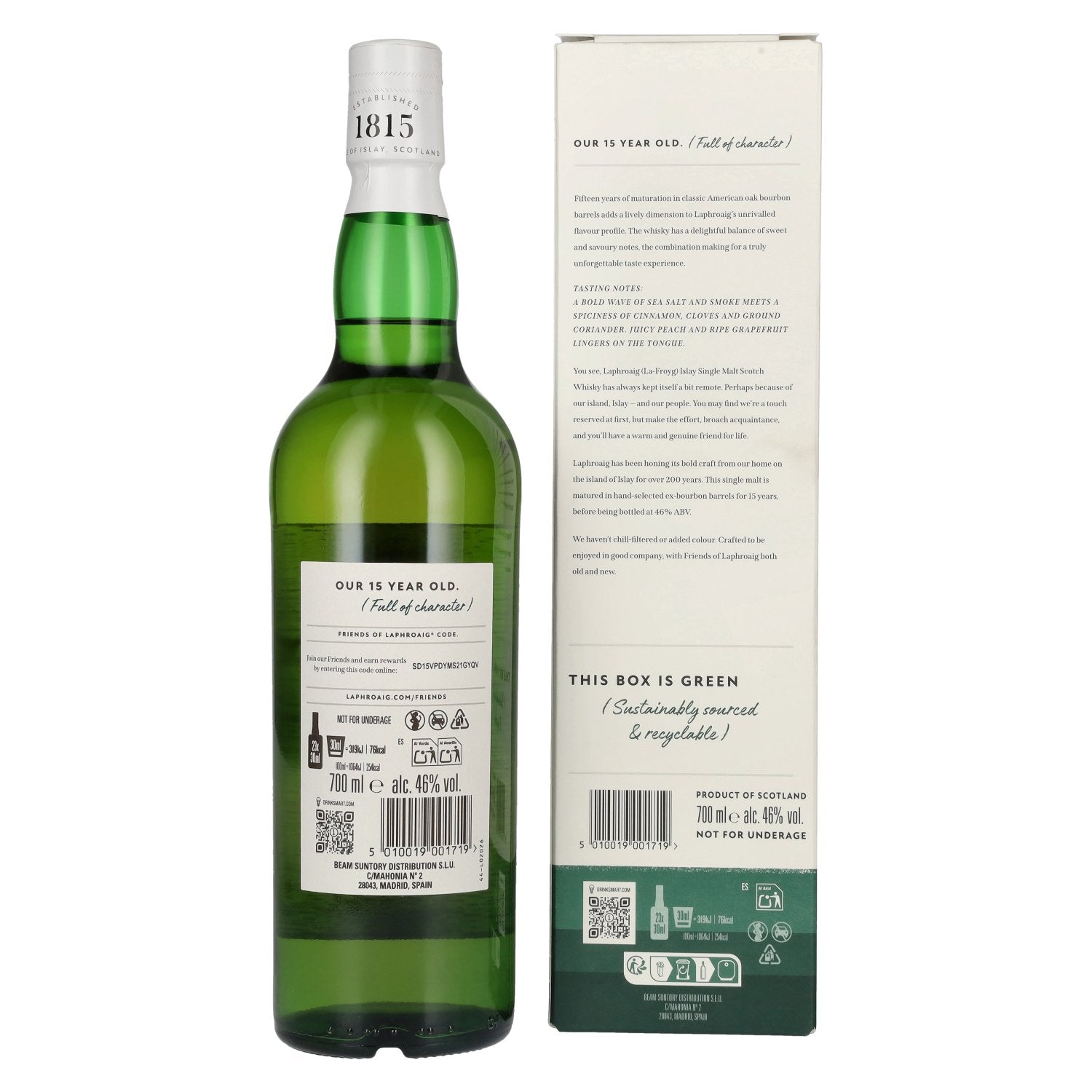 Laphroaig 15 Years Old Islay Single Malt Scotch Whisky 46% Vol. 0,7l in Geschenkbox