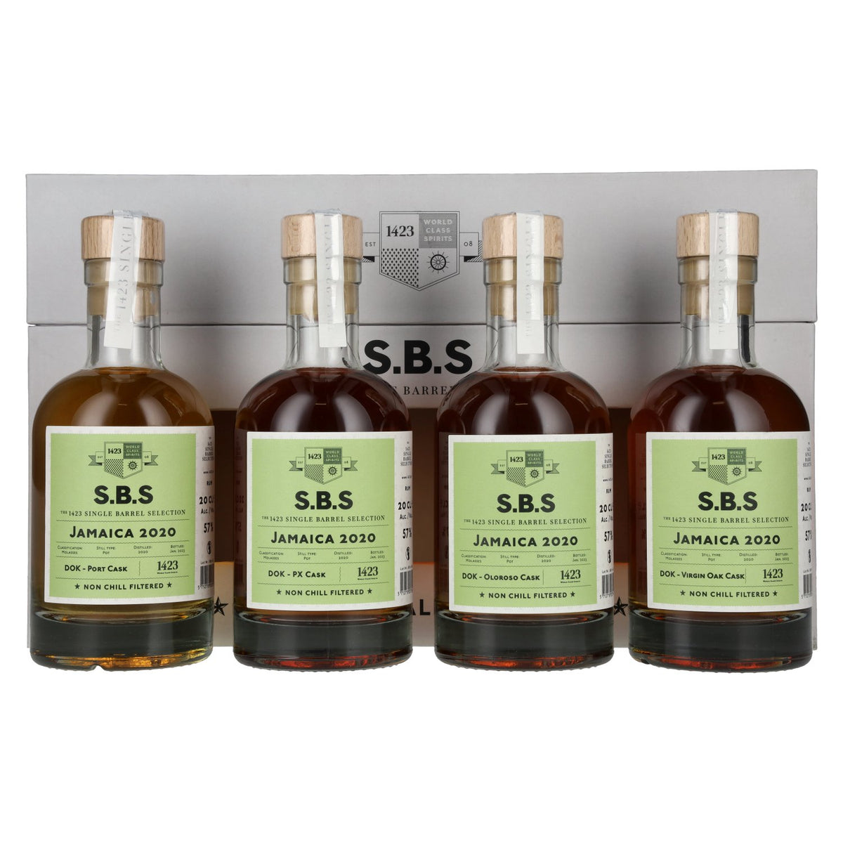 1423 S.B.S JAMAICA Experimental Cask Series 2020 57% vol. 4x0,2l en boîte cadeau