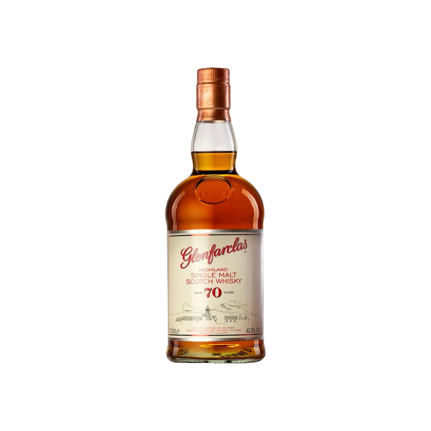 Glenfarclas 70 Years Old Highland Single Malt Scotch Whisky 42,9% Vol. 0,7l en boîte cadeau