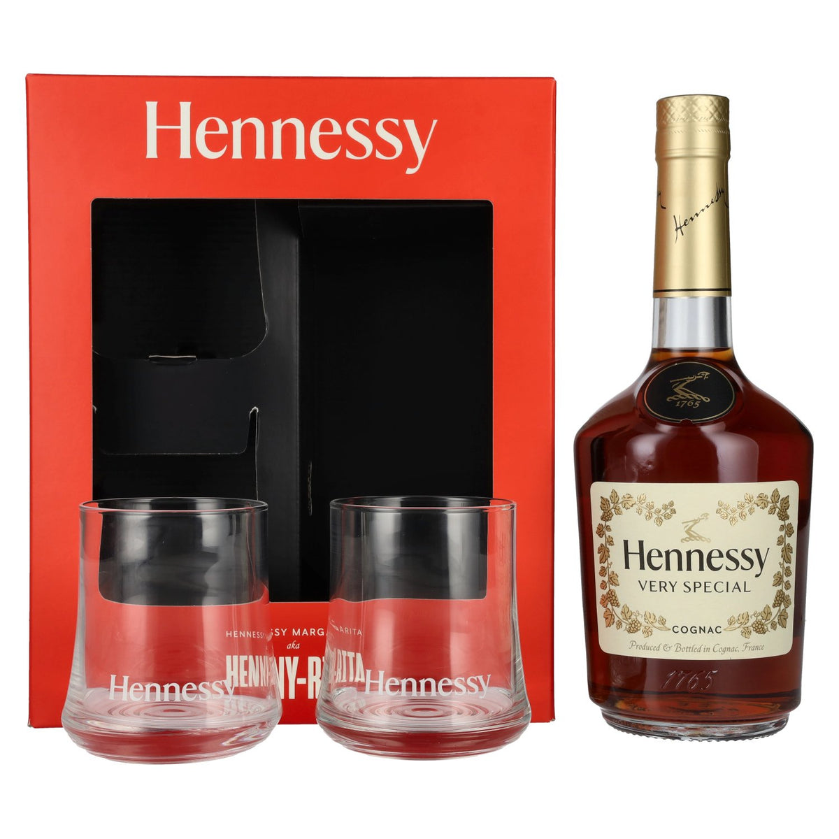 Hennessy Very Special Cognac 40% Vol. 0,7l en coffret cadeau avec 2 verres