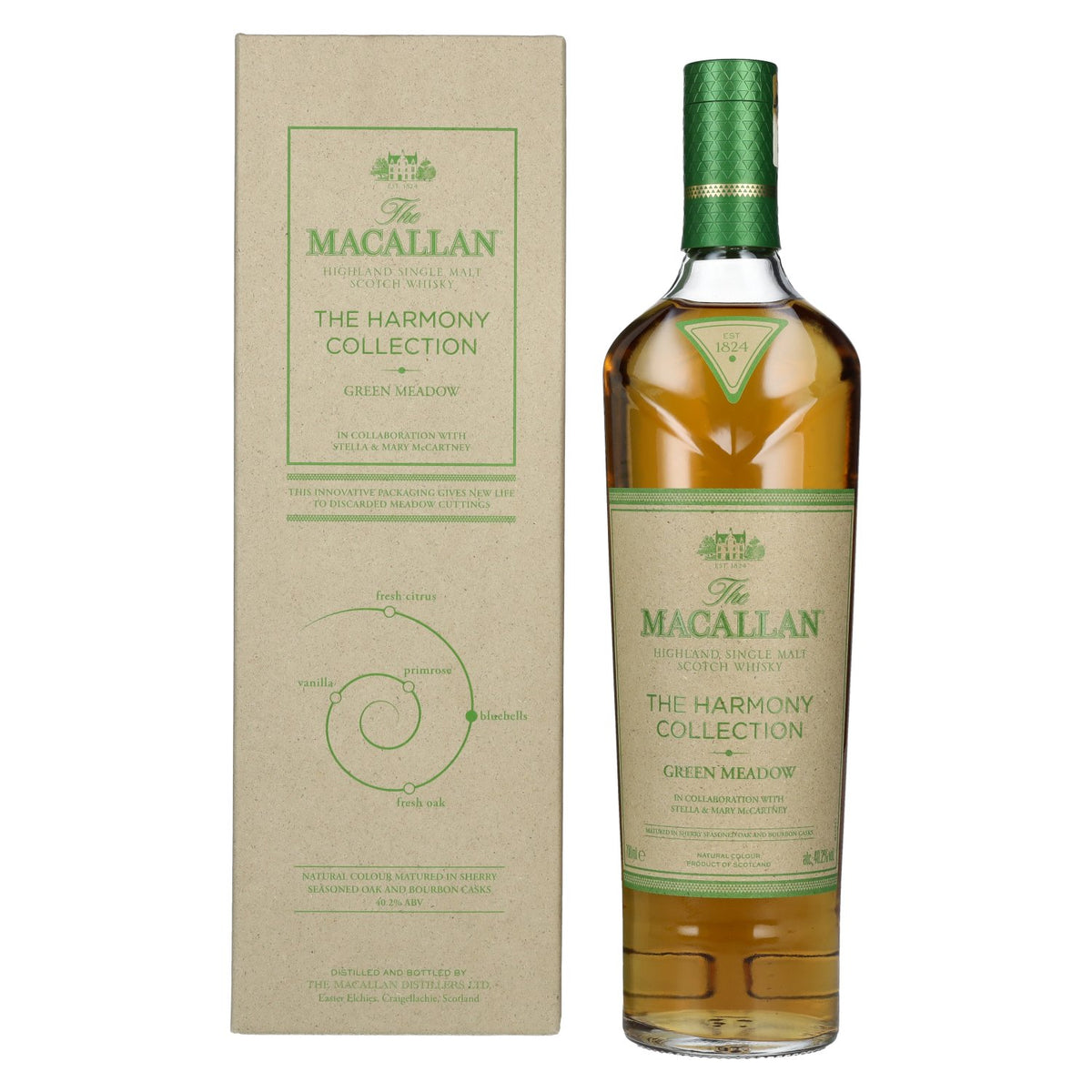 The Macallan The Harmony Collection GREEN MEADOW Highland Single Malt 40,2% Vol. 0,7l en boîte cadeau