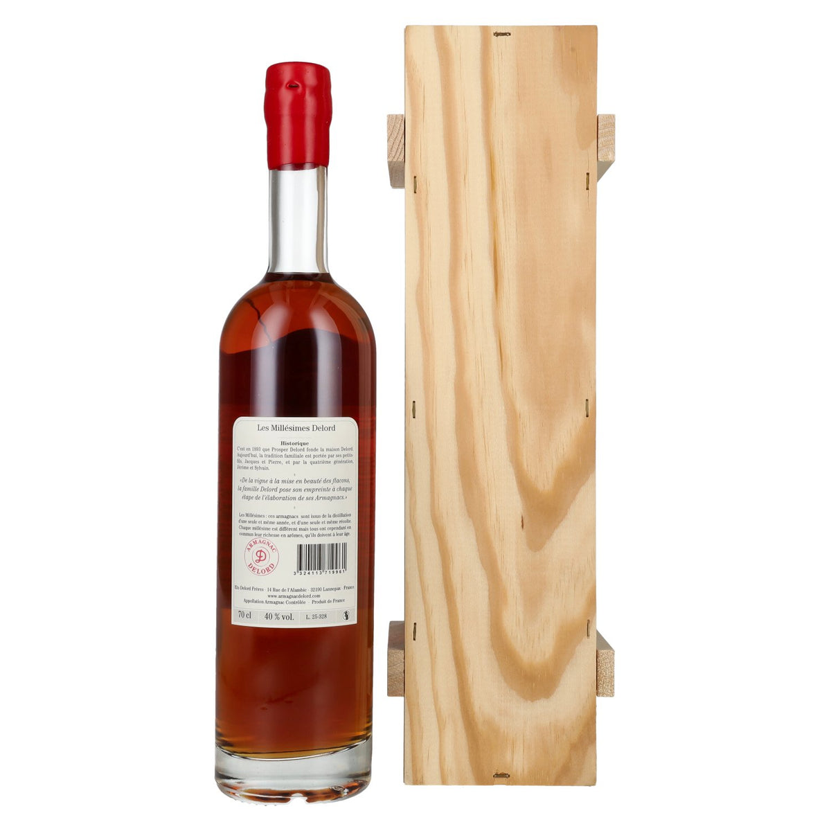 Vieil Armagnac Delord Vintage Récolte 1996 40% vol. 0,7l en caisse bois