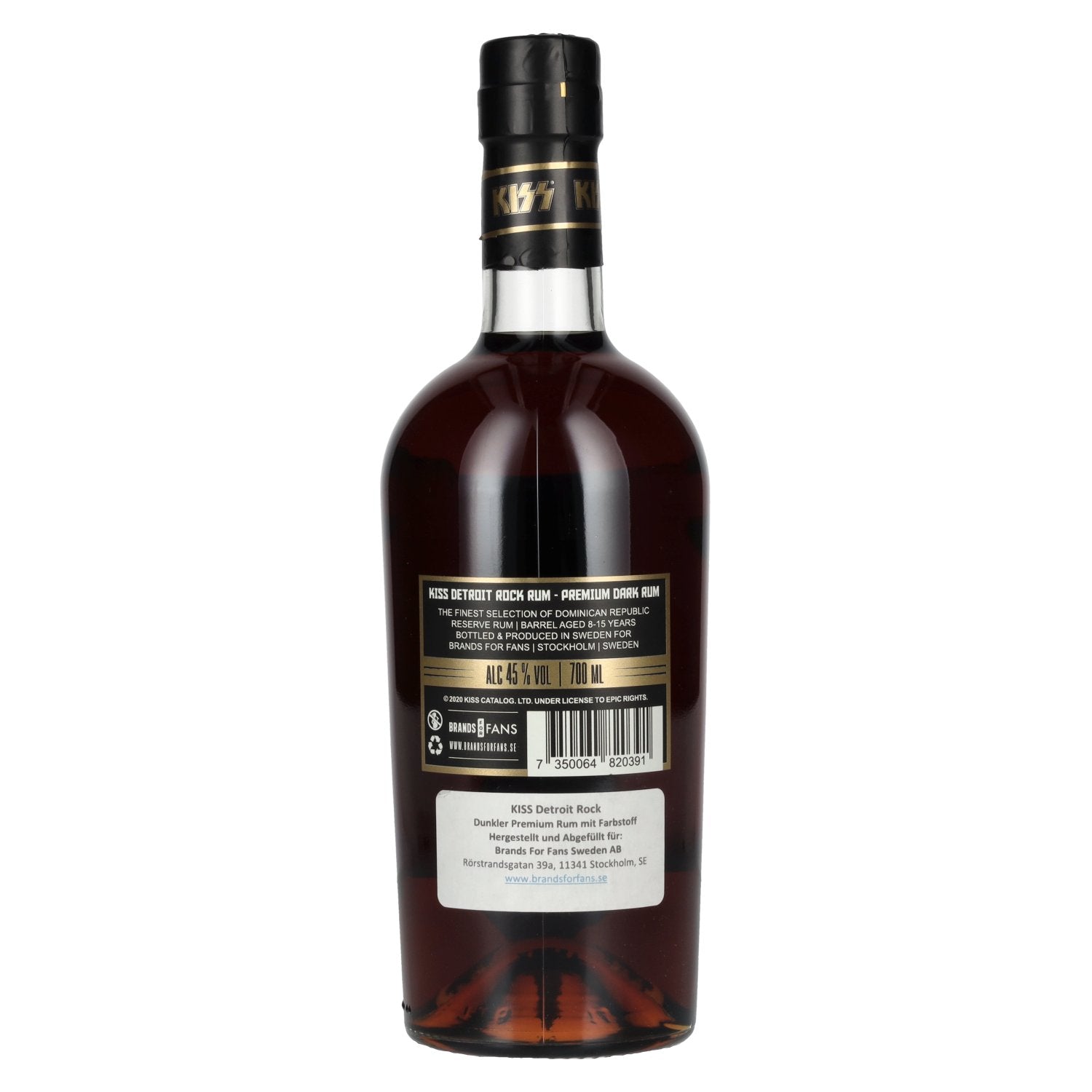 Kiss Detroit Rock Premium Dark Rum 45% vol. 0,7l