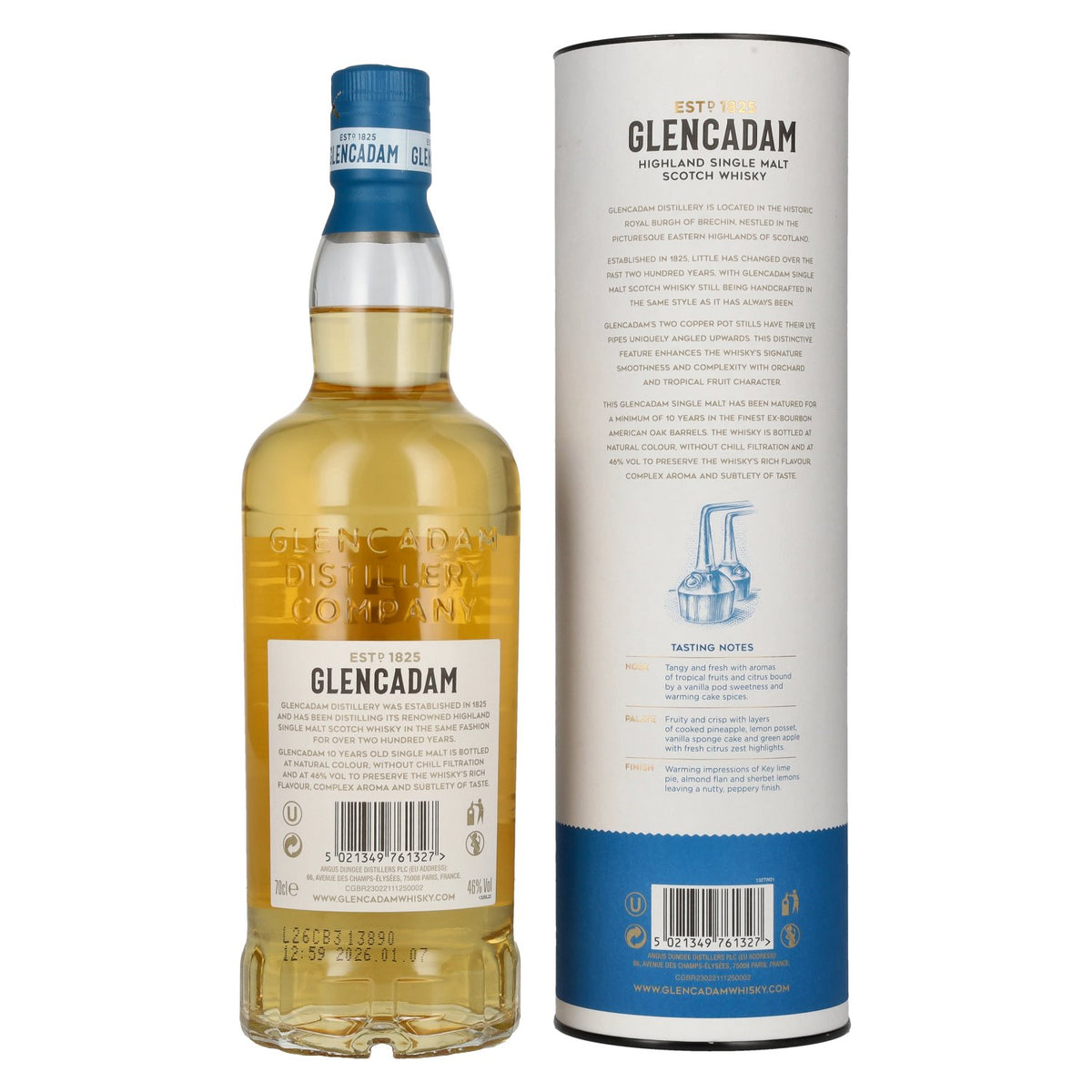 Glencadam 10 Years Old Highland Single Malt Scotch Whisky 46% Vol. 0,7l en boîte cadeau