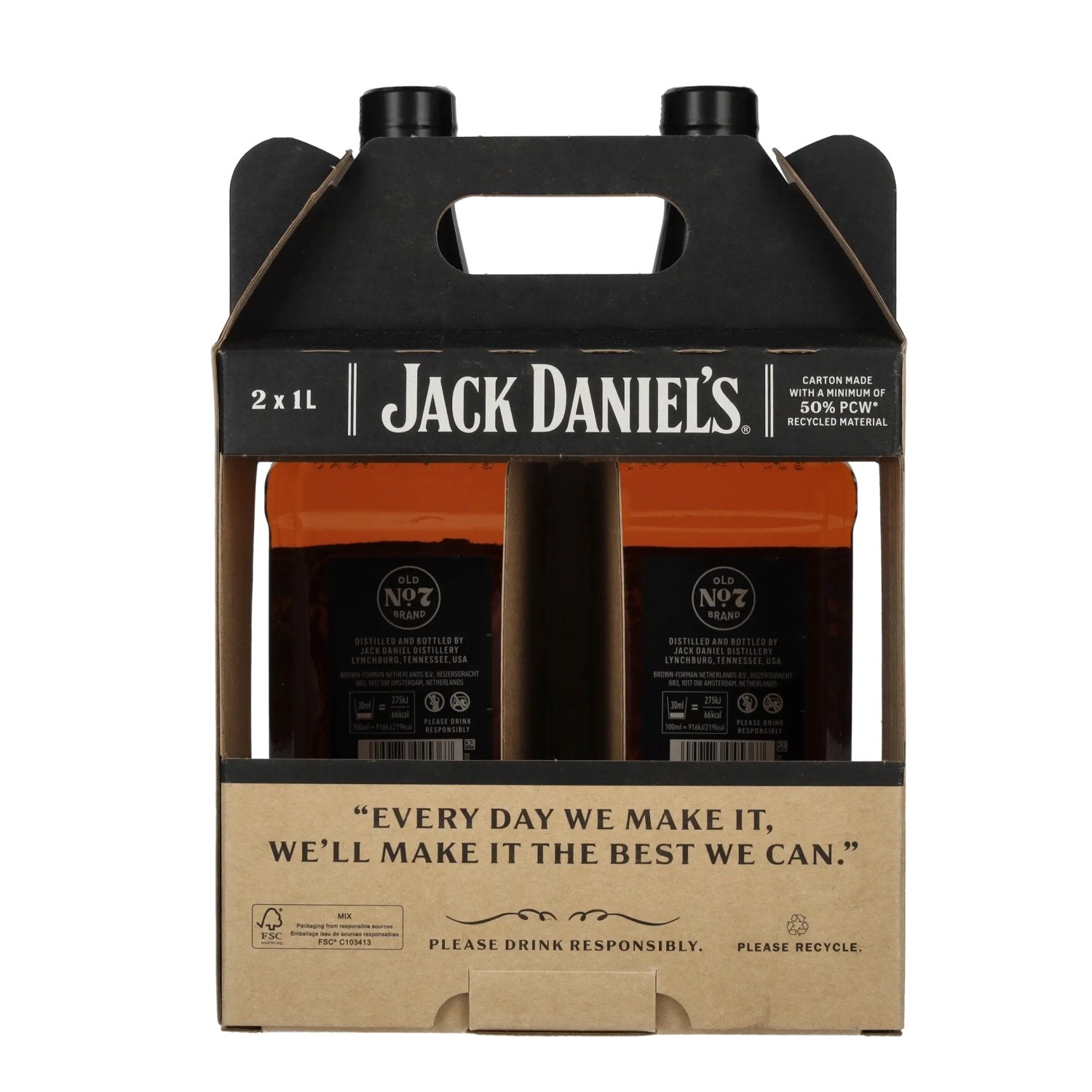 Jack Daniel's Tennesse Whiskey TWINPACK 40% vol. 2x1l en boîte cadeau