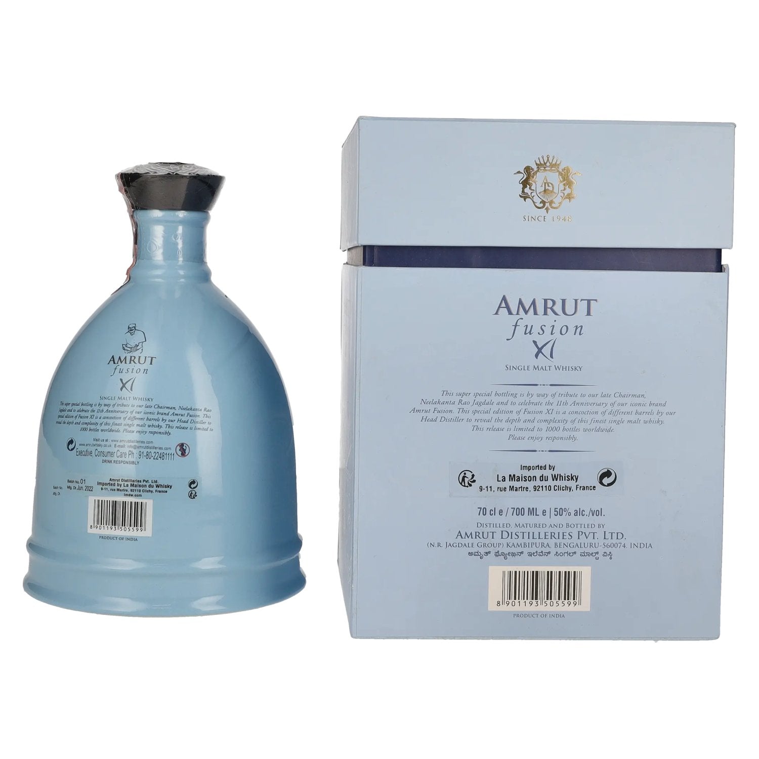 Amrut FUSION XI Single Malt Whisky 50% Vol. 0,7l in gift box