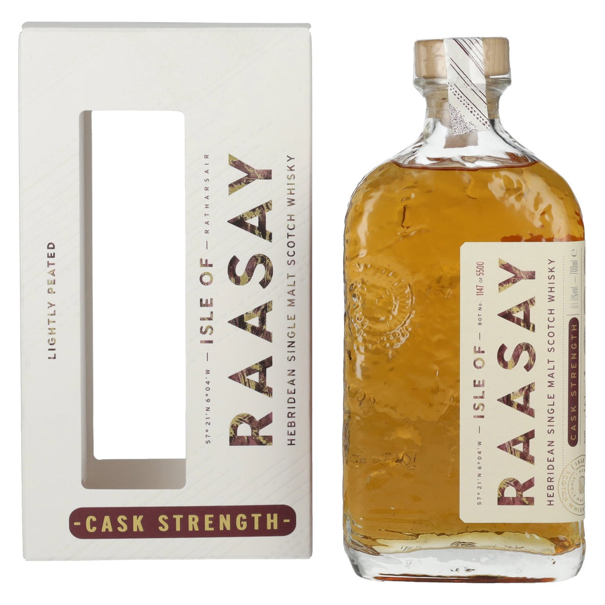 Isle of RAASAY Cask Strength Hebridean Single Malt 2025 61,6% vol. 0,7l en coffret cadeau
