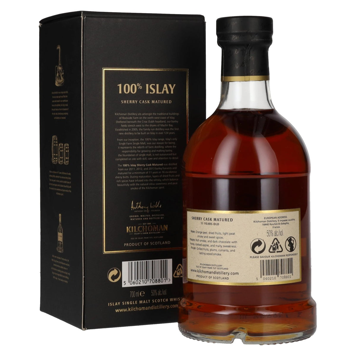 Kilchoman 100% Islay 11 Years Old Sherry Cask Islay Single Malt Scotch Whisky 50% Vol. 0,7l in Geschenkbox