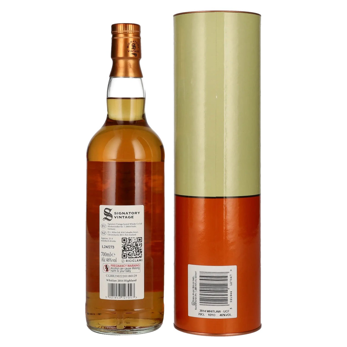 Signatory Vintage WHITLAW 10 Years Old Single Malt Scotch Whisky 2014 46% Vol. 0,7l en coffret cadeau