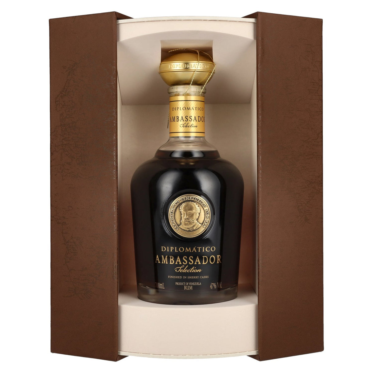 Diplomático AMBASSADOR Selection 47% vol. 0.7 l in a gift box with a leather-effect finish