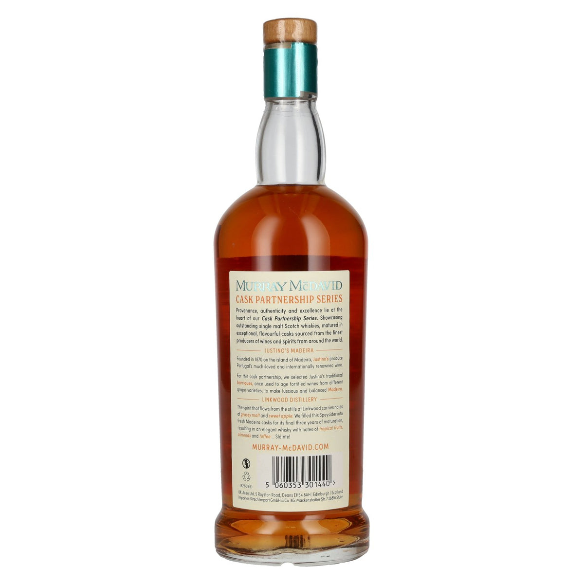 Murray McDavid PARTNERSHIP SERIES 8 ans d'âge Linkwood Justino's Madeira Cask 2017 55,2 % vol. 0,7 l