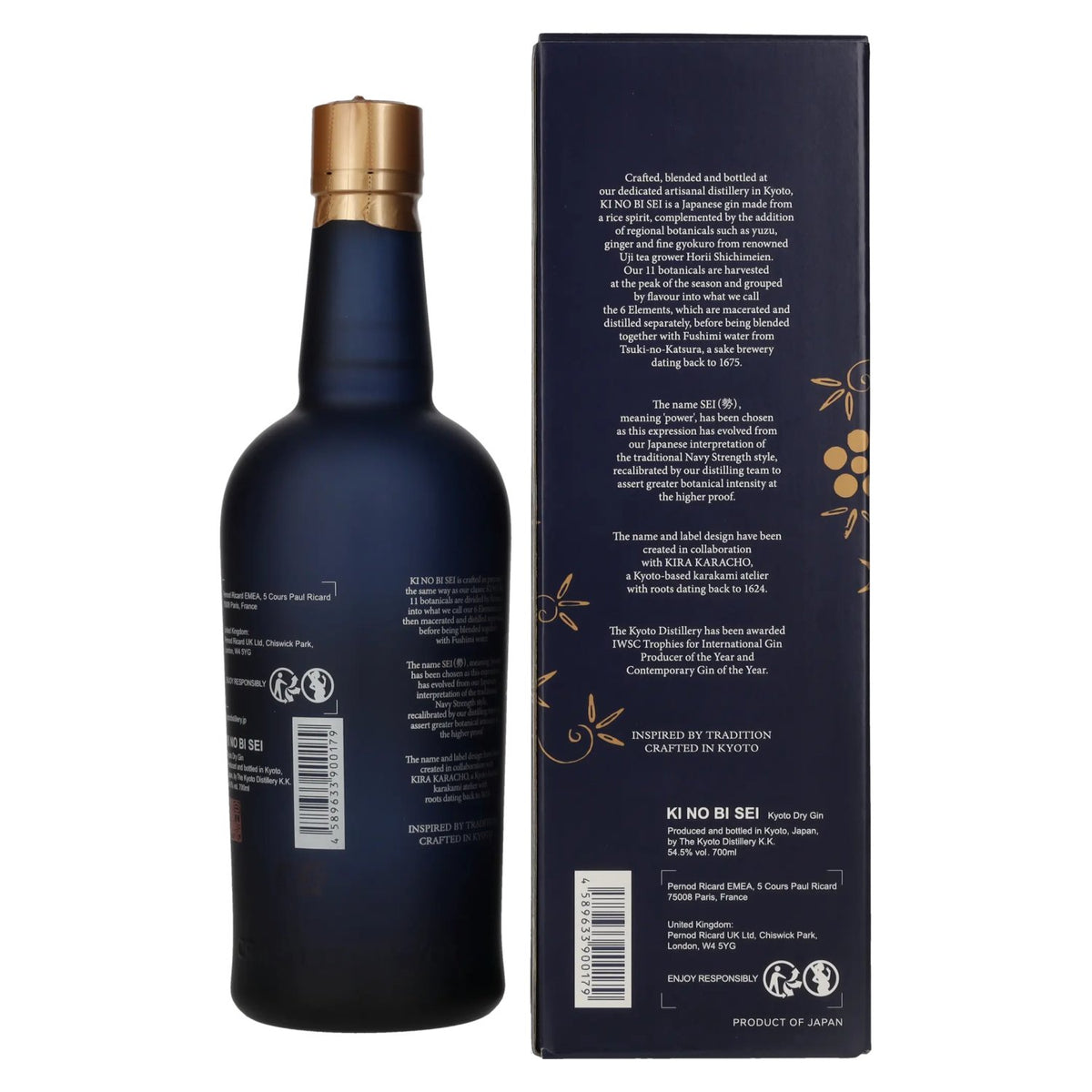 KI NO BI SEI Kyoto Dry Gin 54,5% vol. 0,7l en boîte cadeau