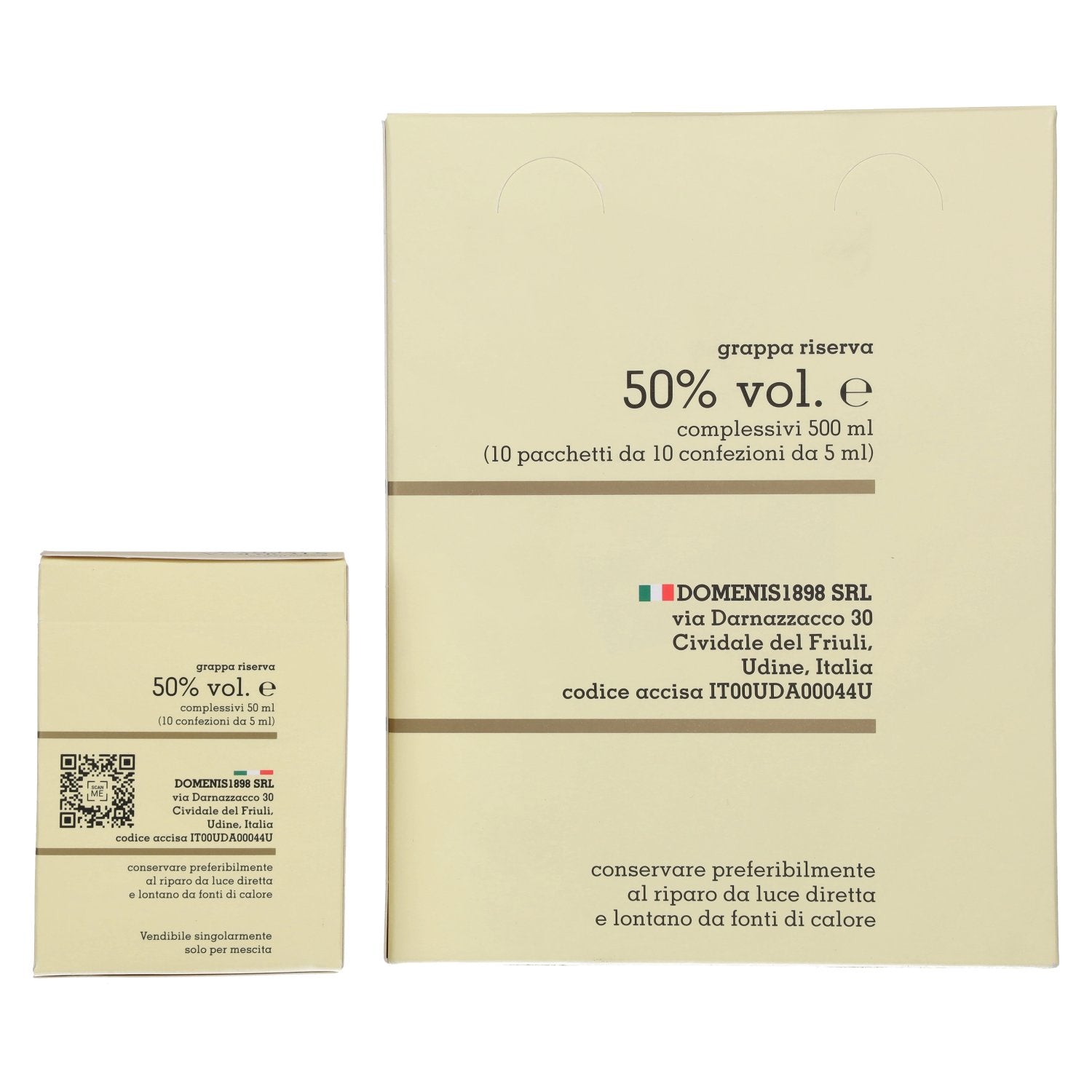 Domenis 1898 STORICA RISERVA Grappa 50% Vol. 10x10x0,005l in Geschenkbox