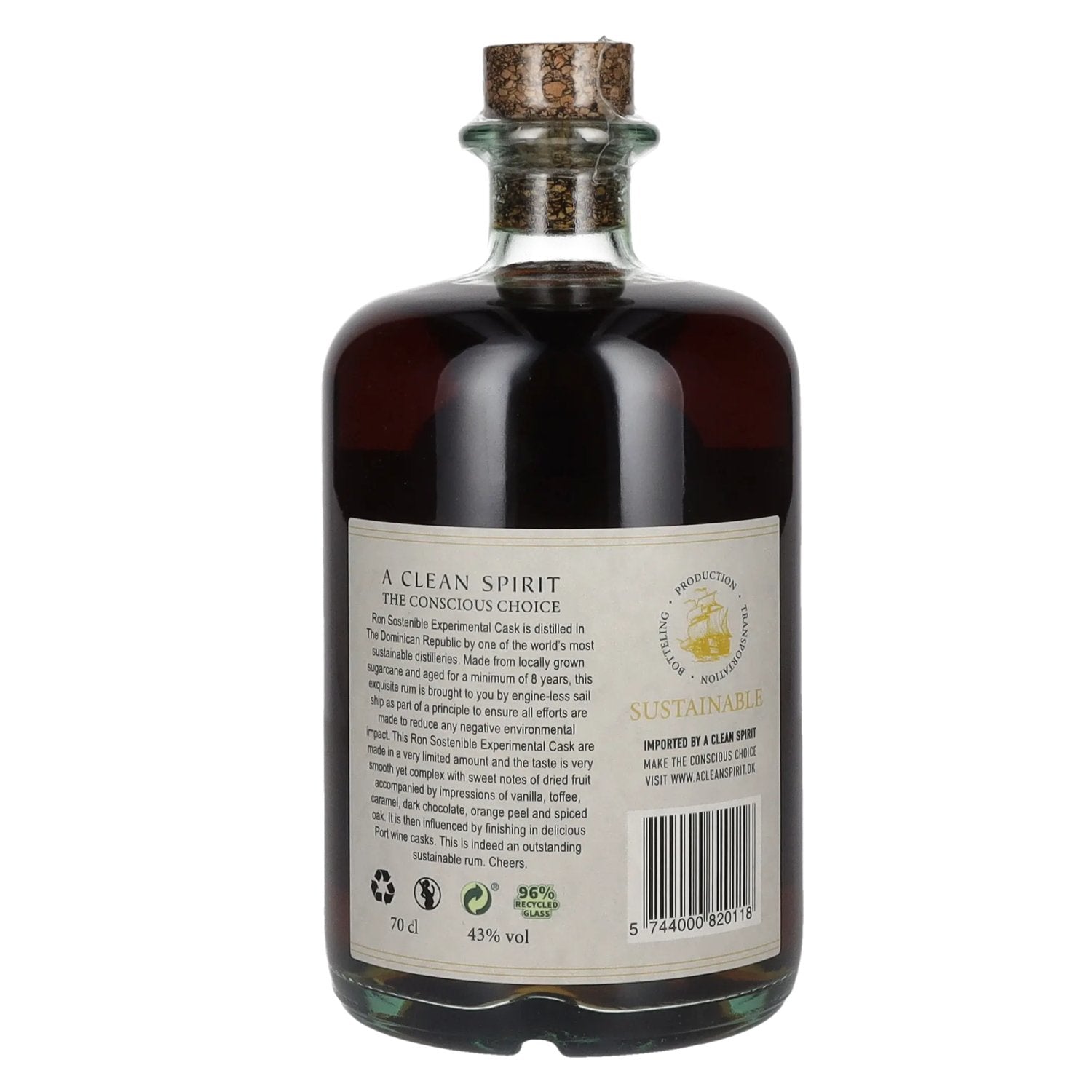 Ron Sostenible 8 Years Old Experimental Port Cask 43% Vol. 0,7l