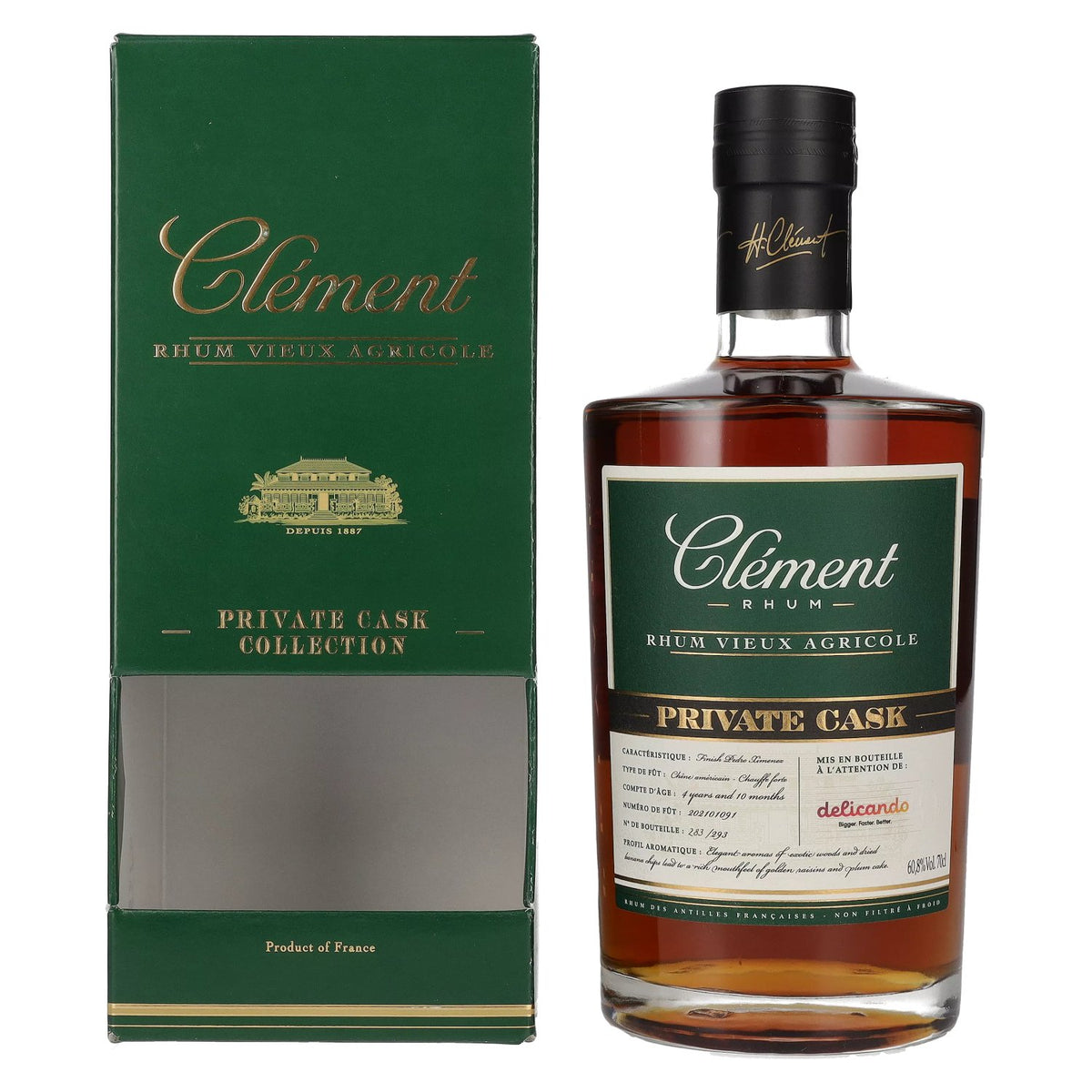 Clément Rhum Vieux Agricole PRIVATE CASK Pedro Ximénez by delicando 60,8% Vol. 0,7l in gift box