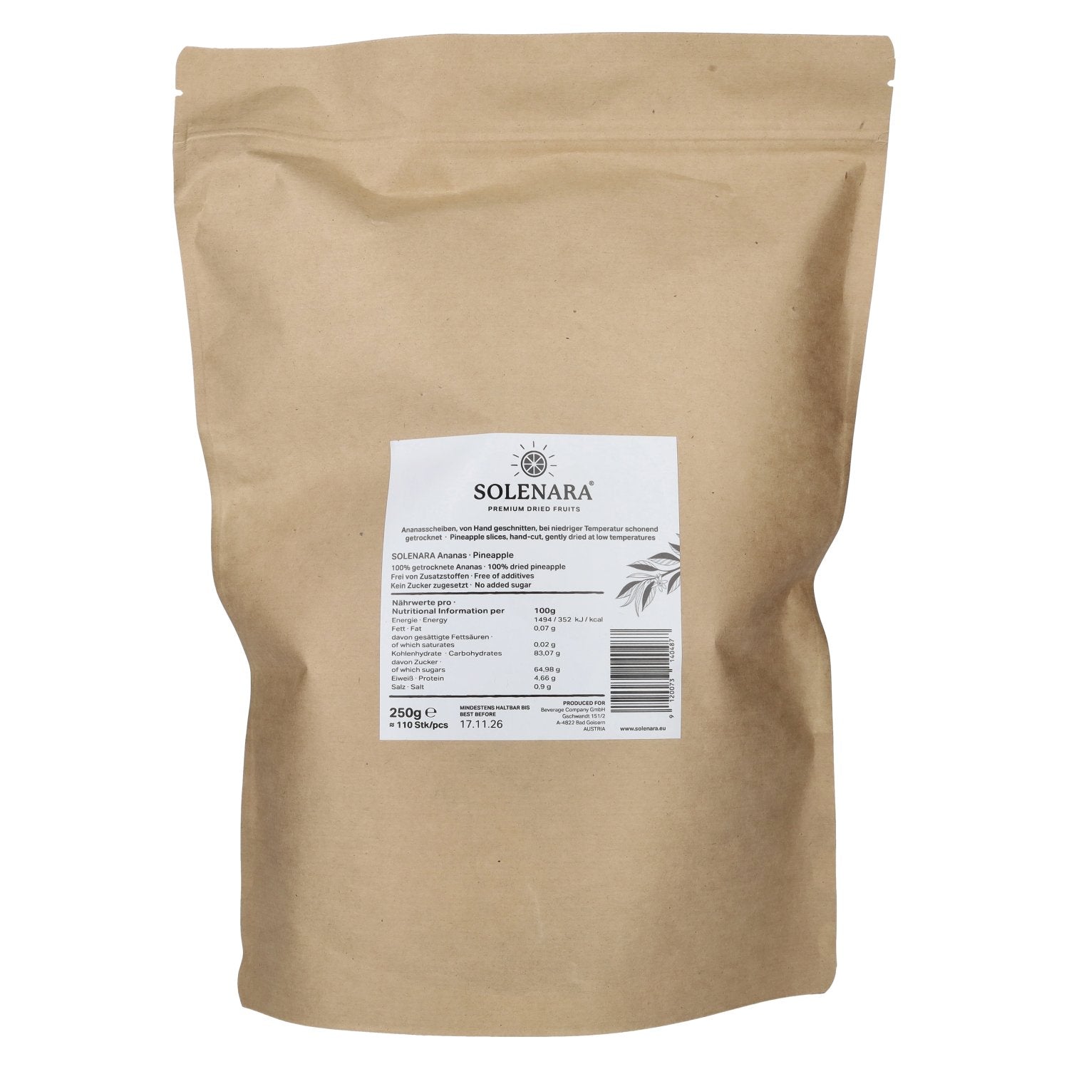 Solenara Premium Dried Fruits PINEAPPLE 250 g