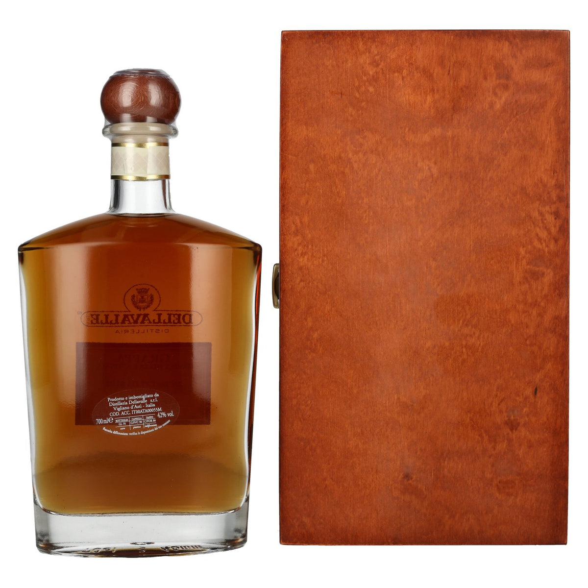 Dellavalle Grappa Demerara In Botti Da Rum Edition 07 42% Vol. 0,7l in wooden box