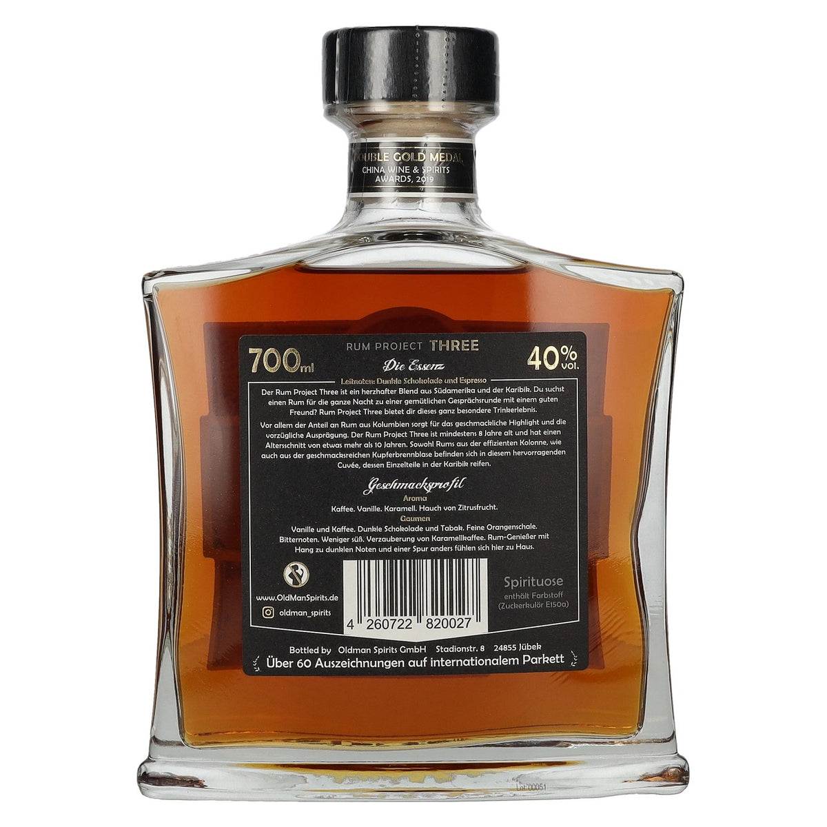 Old Man Rum Project THREE Dark Expression 40% Vol. 0,7l