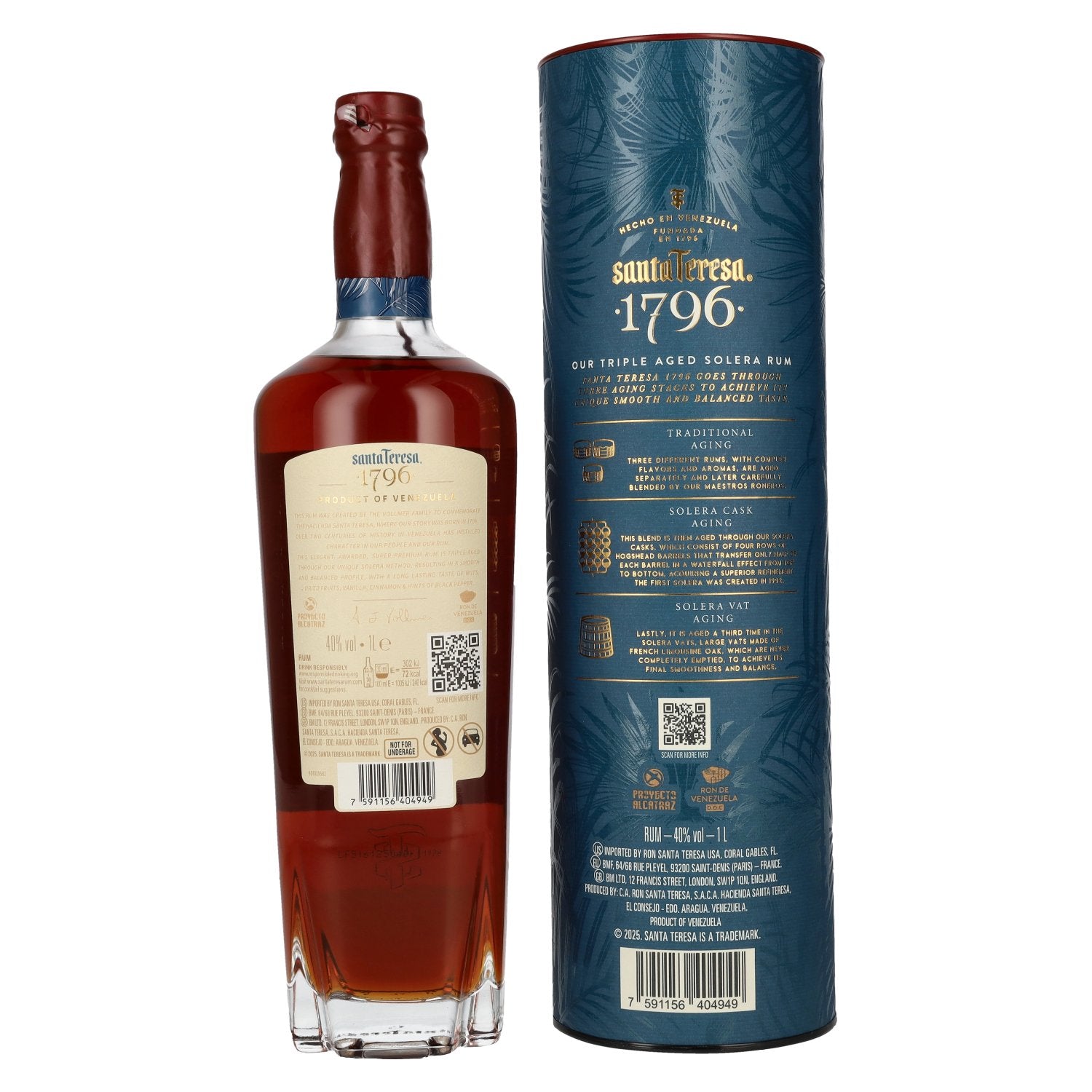 Santa Teresa 1796 Triple Aged Solera Rum 40% vol. 1l en boîte cadeau