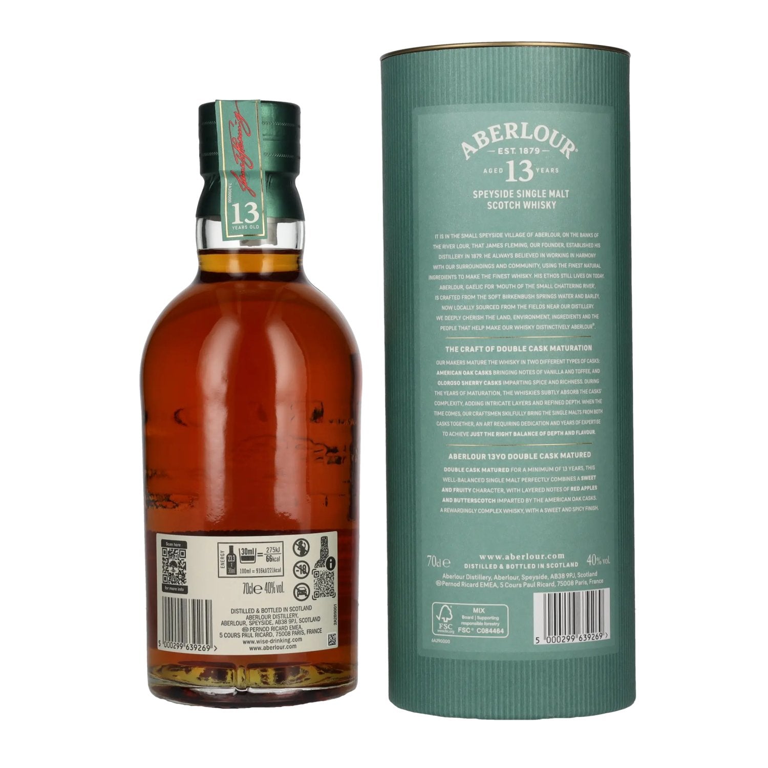 Aberlour 13 Years Old DOUBLE CASK MATURED Travel Exclusive Speyside Single Malt 40% Vol. 0,7l in Geschenkbox