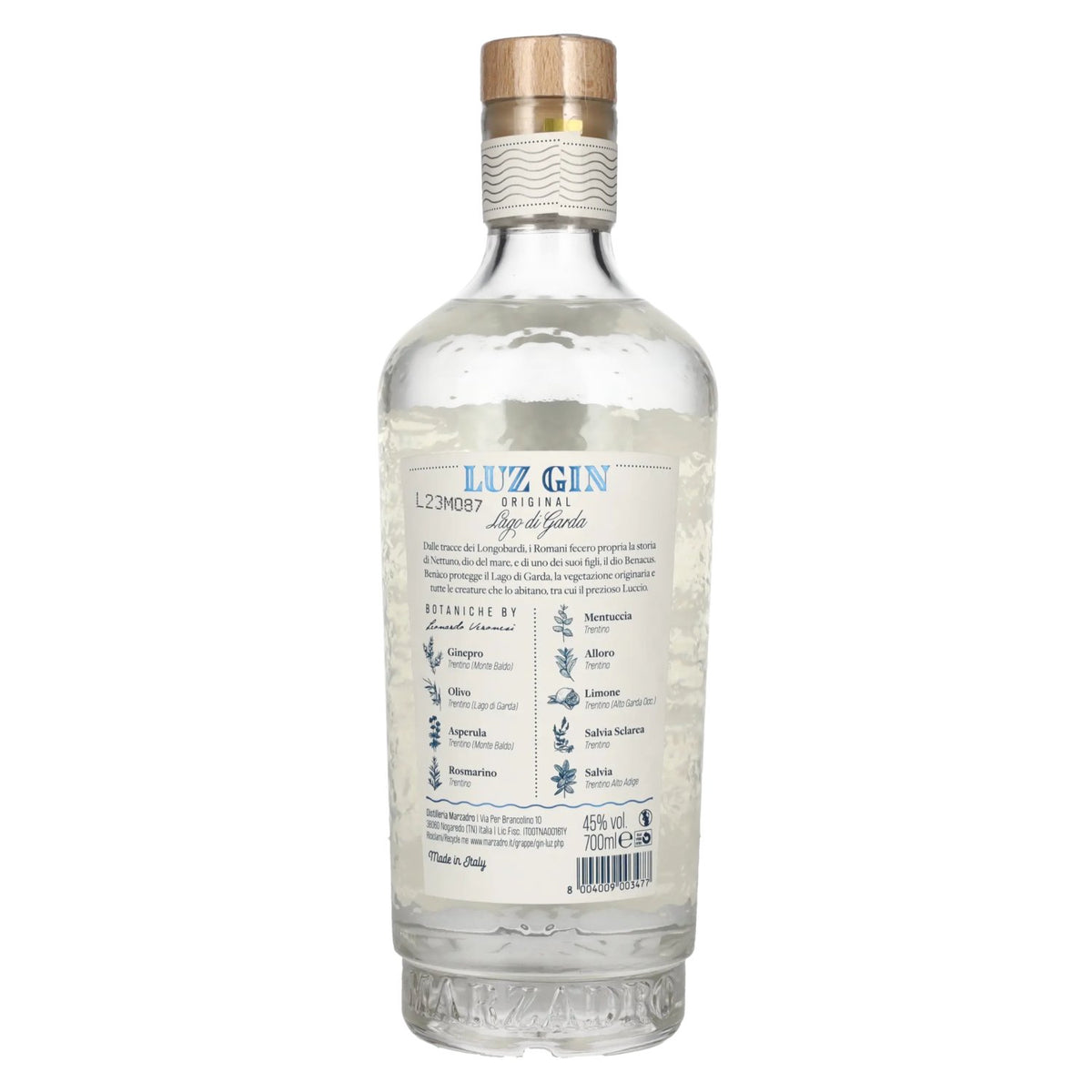 Marzadro LUZ Gin Classic Edition 45% Vol. 0,7l