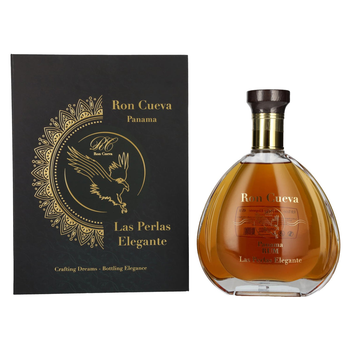Ron Cueva 18 ans d'âge, Panama Rum Las Perlas Elegante, 40 % vol., 0,7 l, dans un coffret cadeau